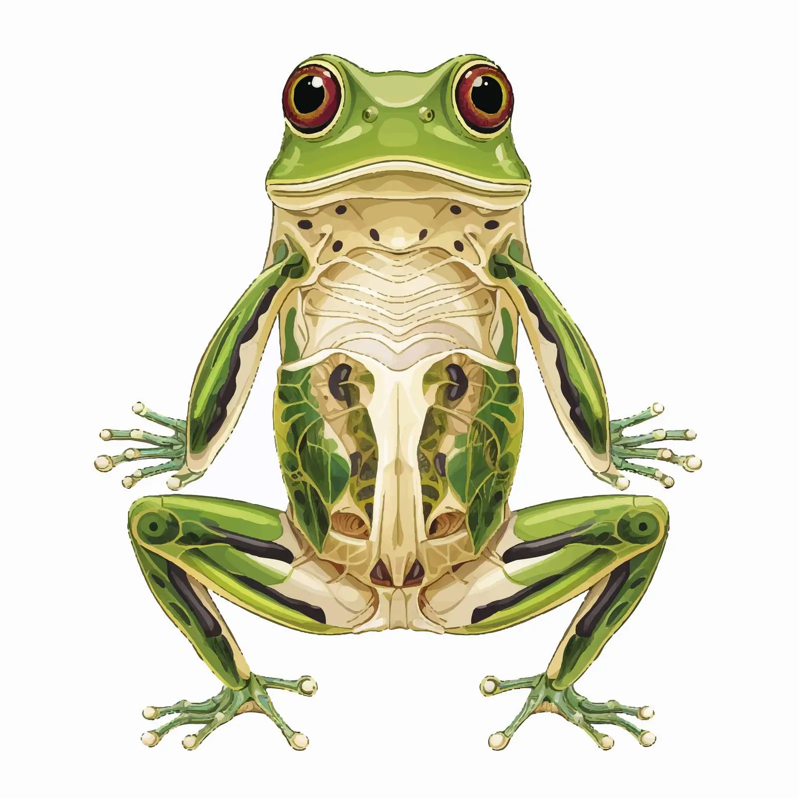 Frog Skeleton Vector Illustration on White Background — free download from Dotvec