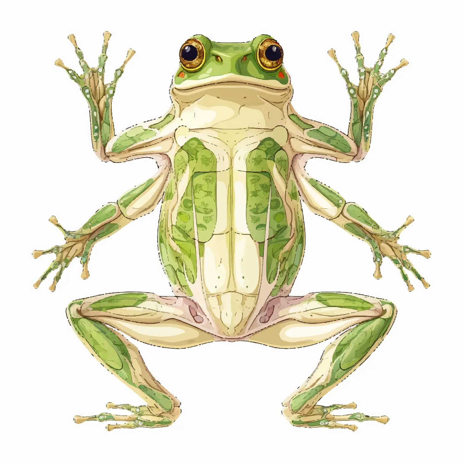 Frog Skeleton Vector Illustration on White Background — free download from Dotvec