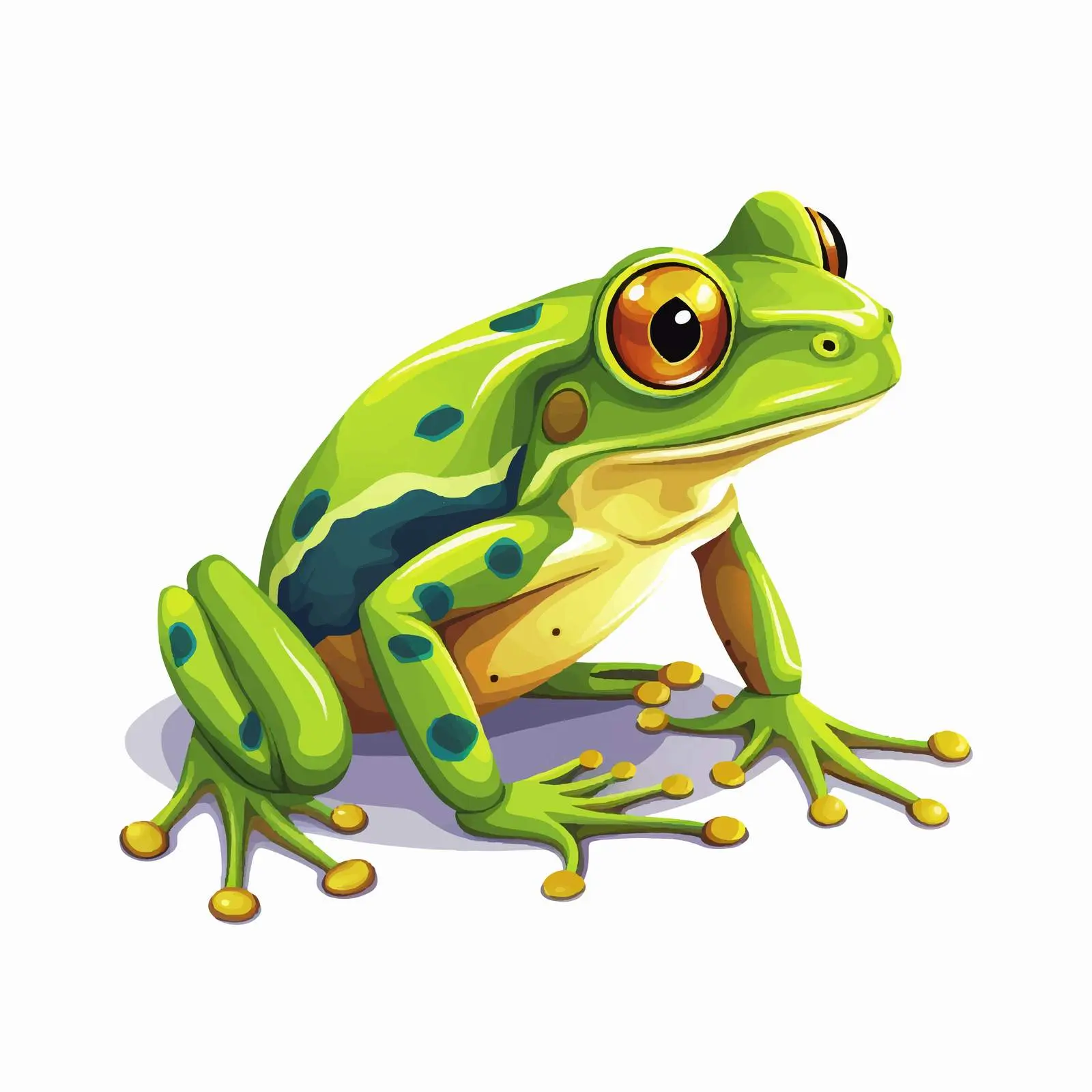 Top View Frog Vector Illustration on White Background — free download from Dotvec