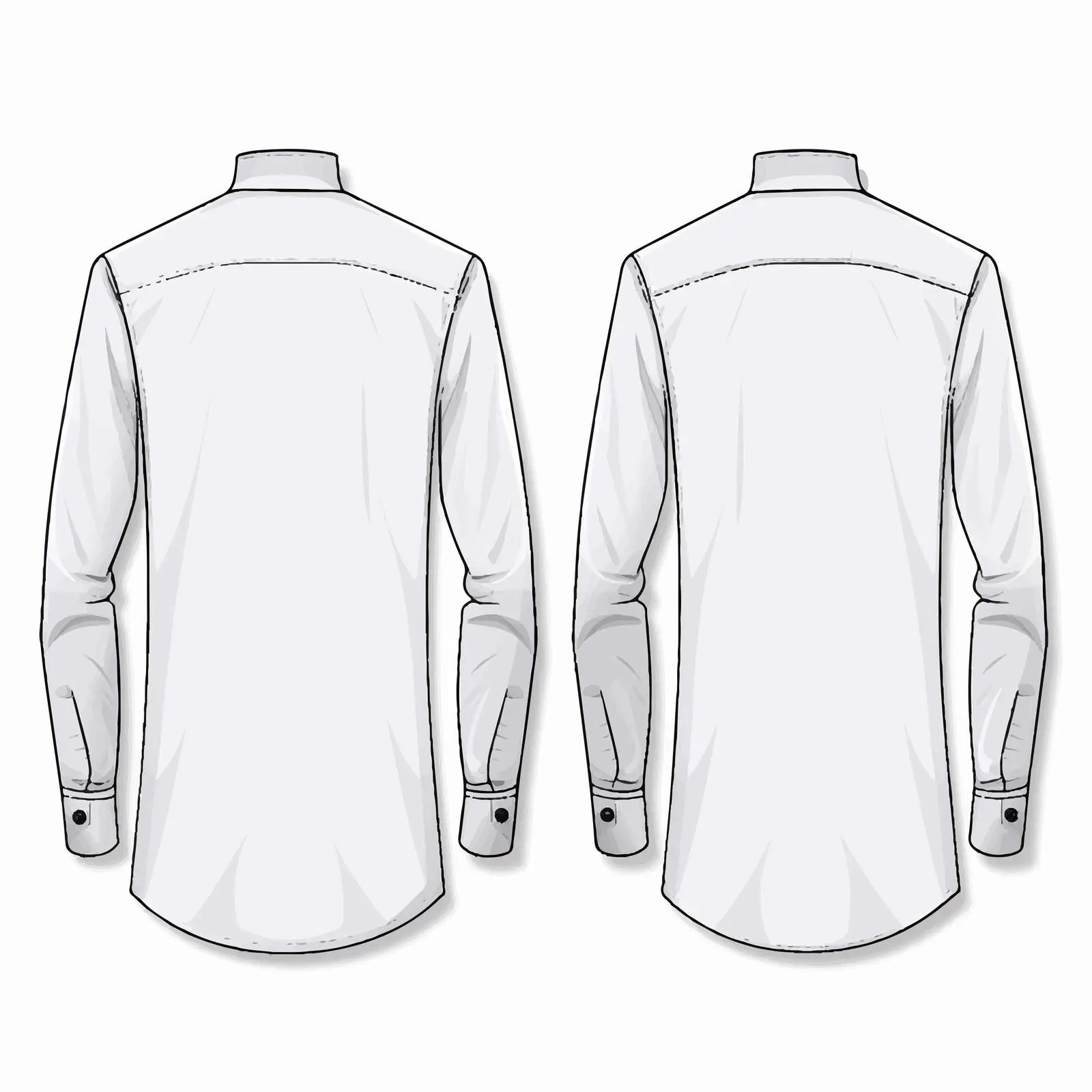 Long Sleeve Shirt Front and Back View Vector – free wearable art image from Dotvec
