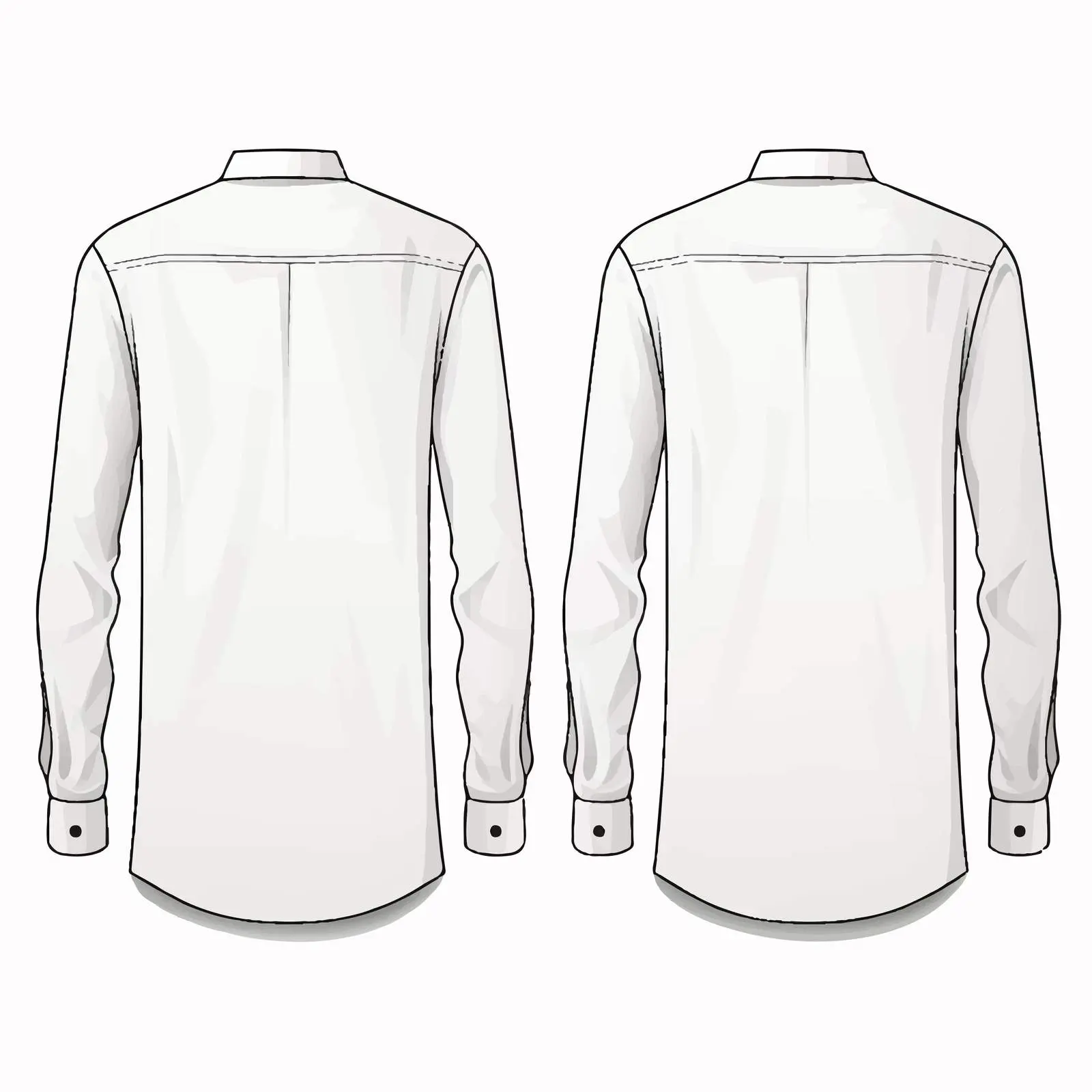 Long Sleeve Shirt Front and Back Vector Design – free wearable art image from Dotvec