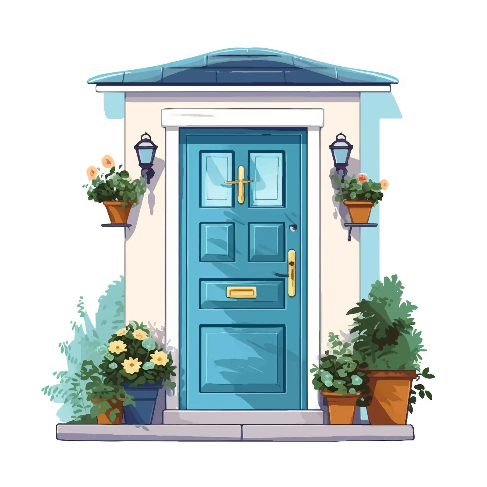 Charming Front Door and Home Entrance Facade — free download from Dotvec