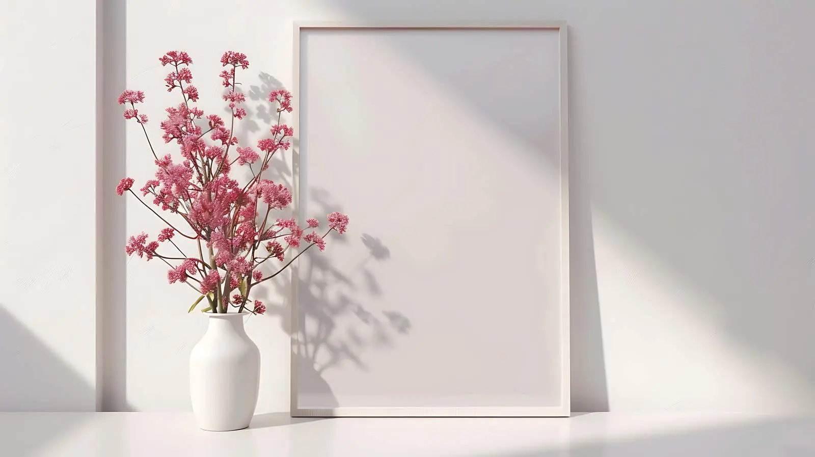 Blank Photo Frame Mockup with Flowers — free download from Dotvec