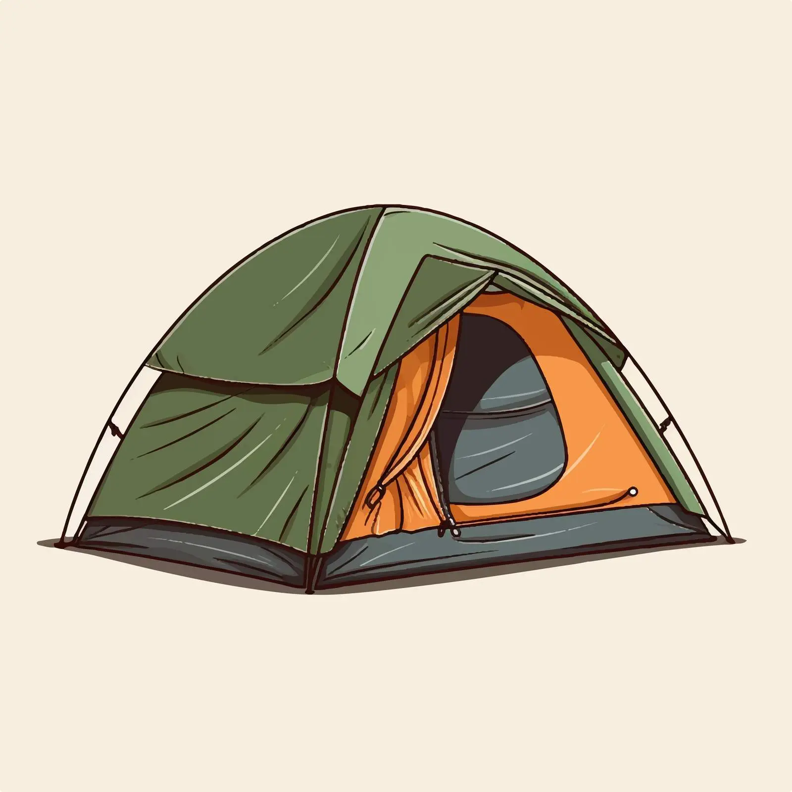 Canvas Tent with Dome Roof and Window — free download from Dotvec