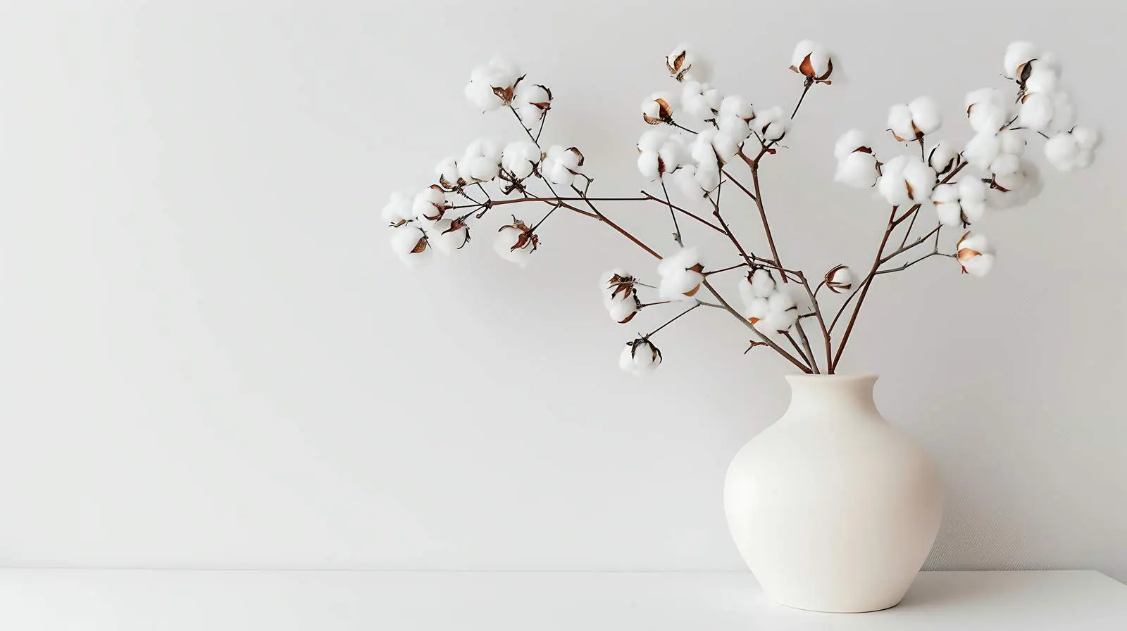Cotton Branches in Stylish Vase Photo — free download from Dotvec