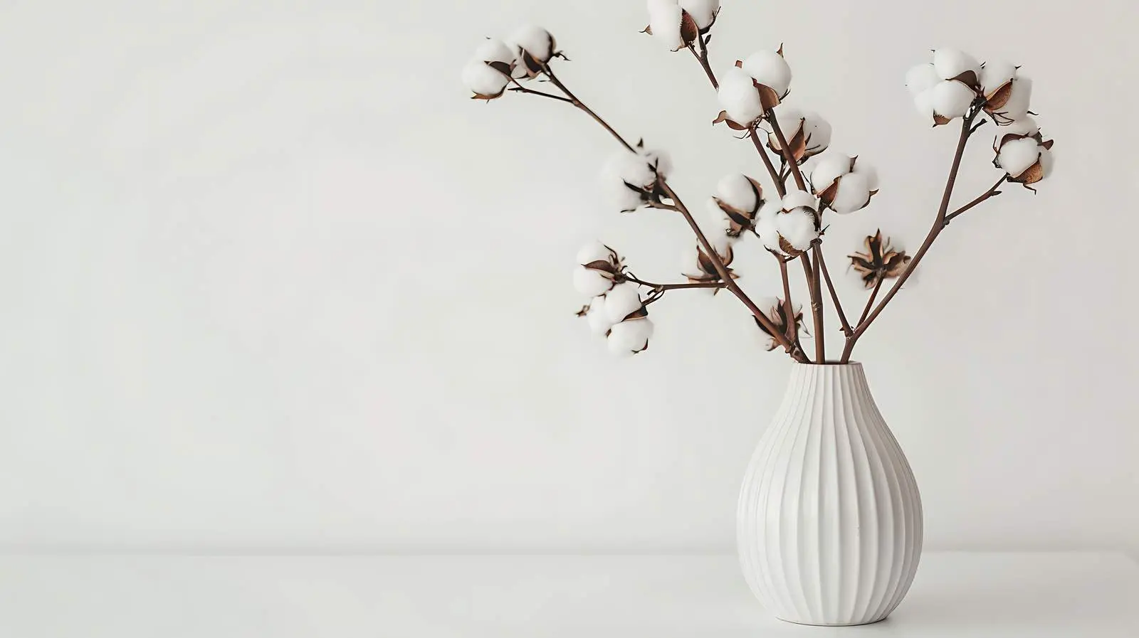 Cotton Branches in Stylish Vase Display — free download from Dotvec