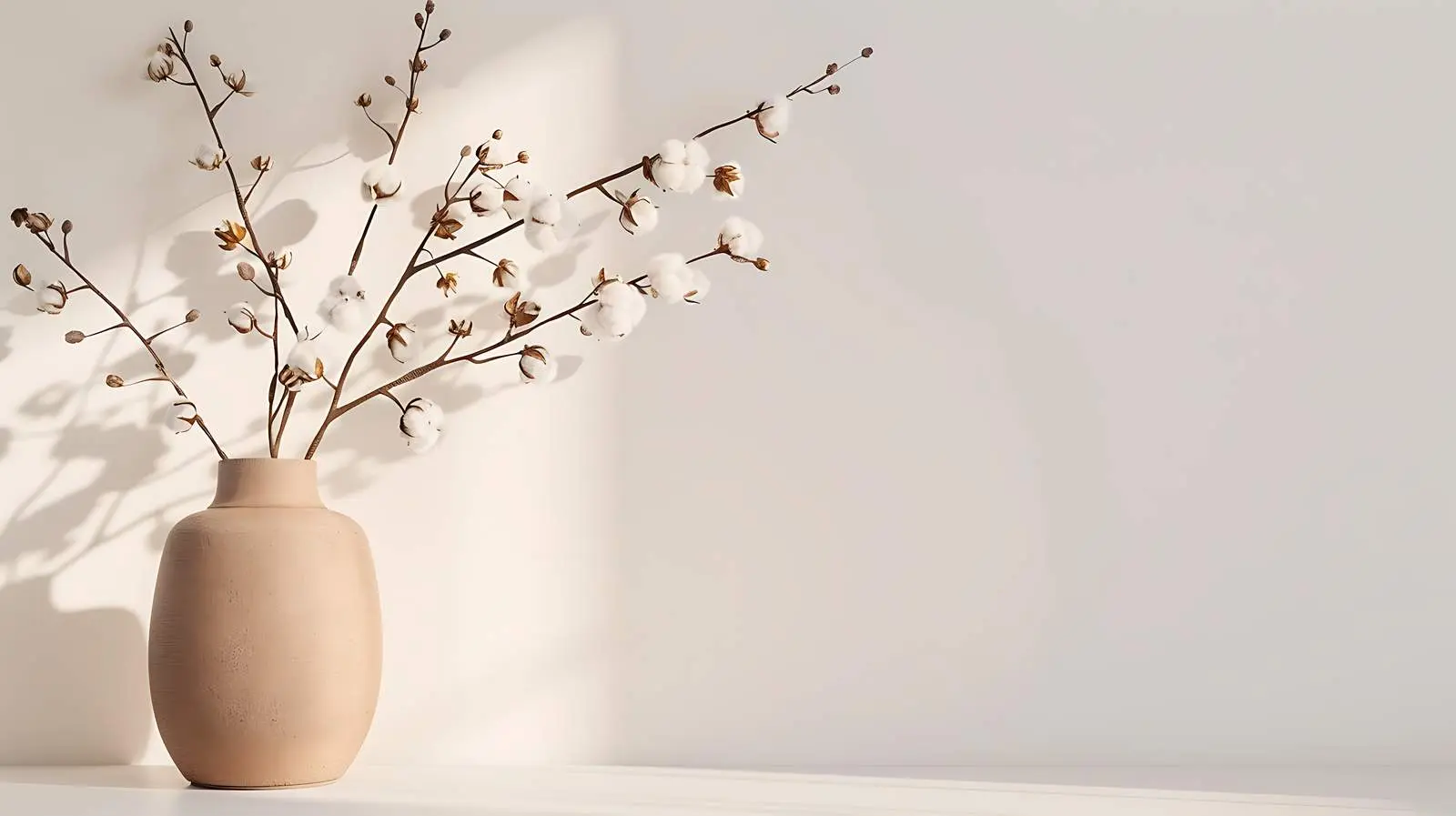 Cotton Branches in Stylish Vase Decoration – free cotton plant image from Dotvec