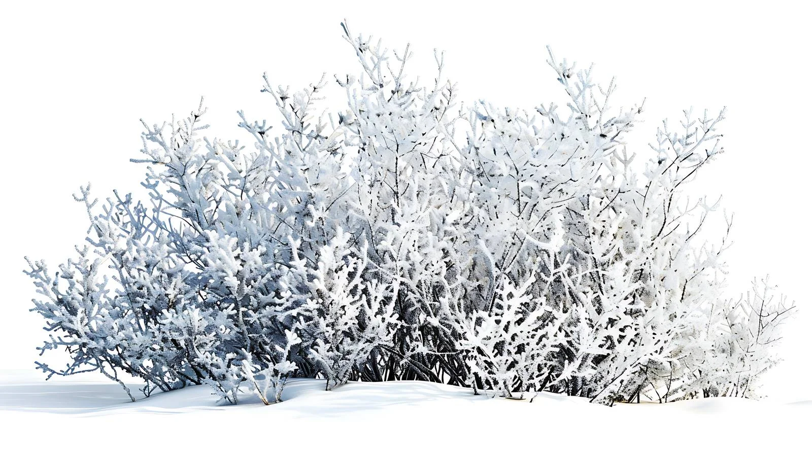 Winter Wonderland: Snow-covered Branches and Bushes — free download from Dotvec