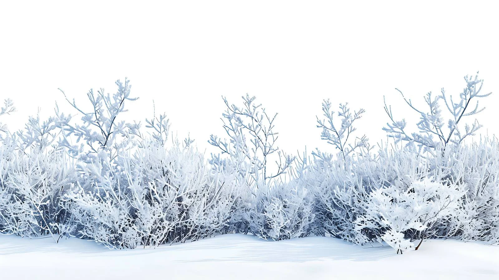 Snow-covered tree branches and bushes in winter — free download from Dotvec