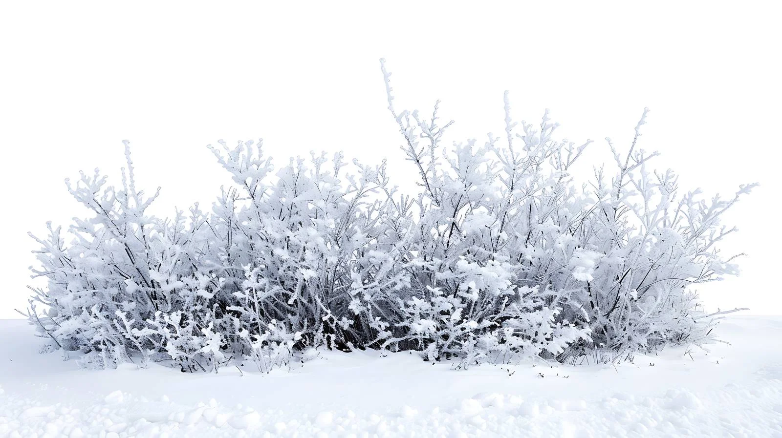 Snowy Tree Branches and Bushes Isolated — free download from Dotvec