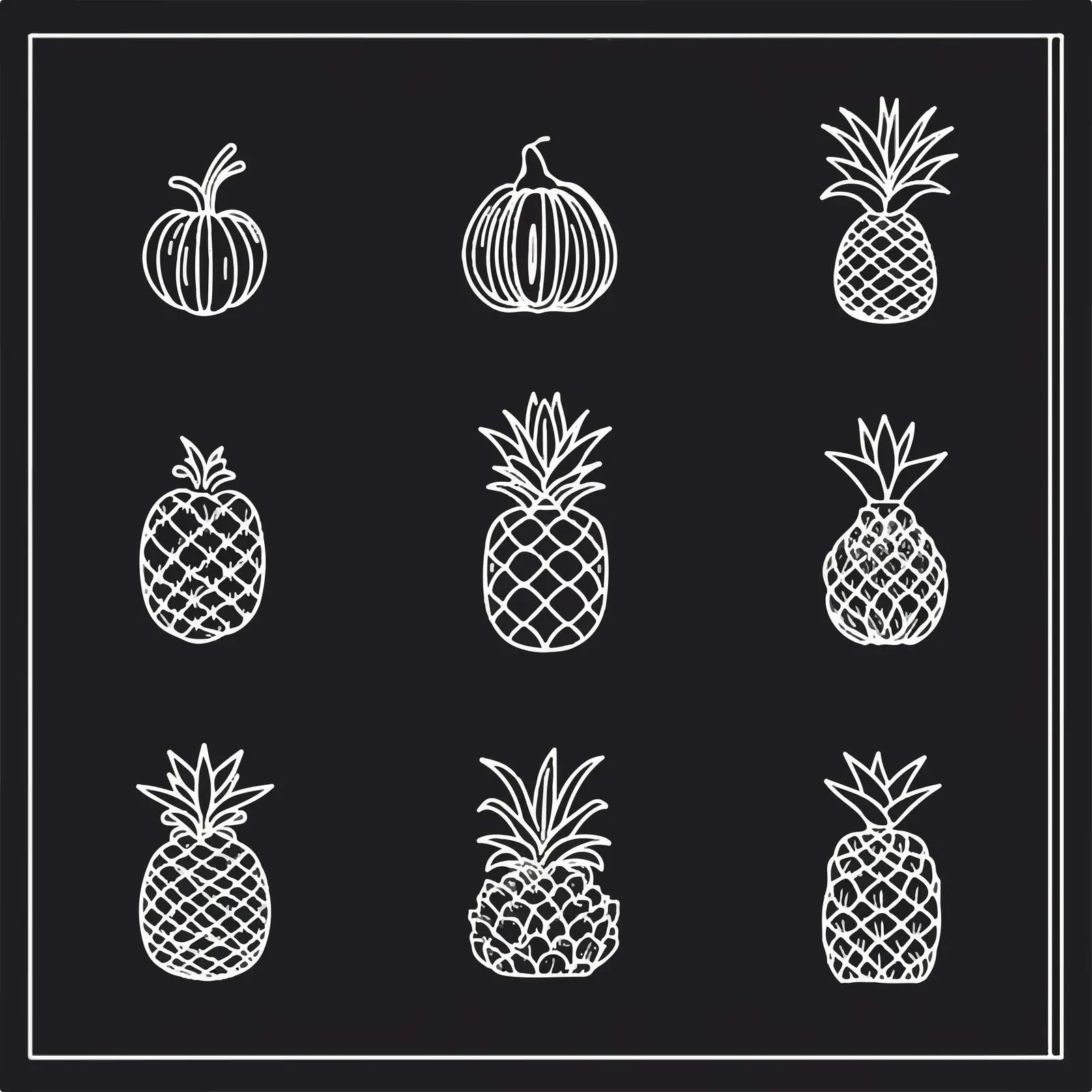 Pineapple Line Icon Vector Collection — free download from Dotvec