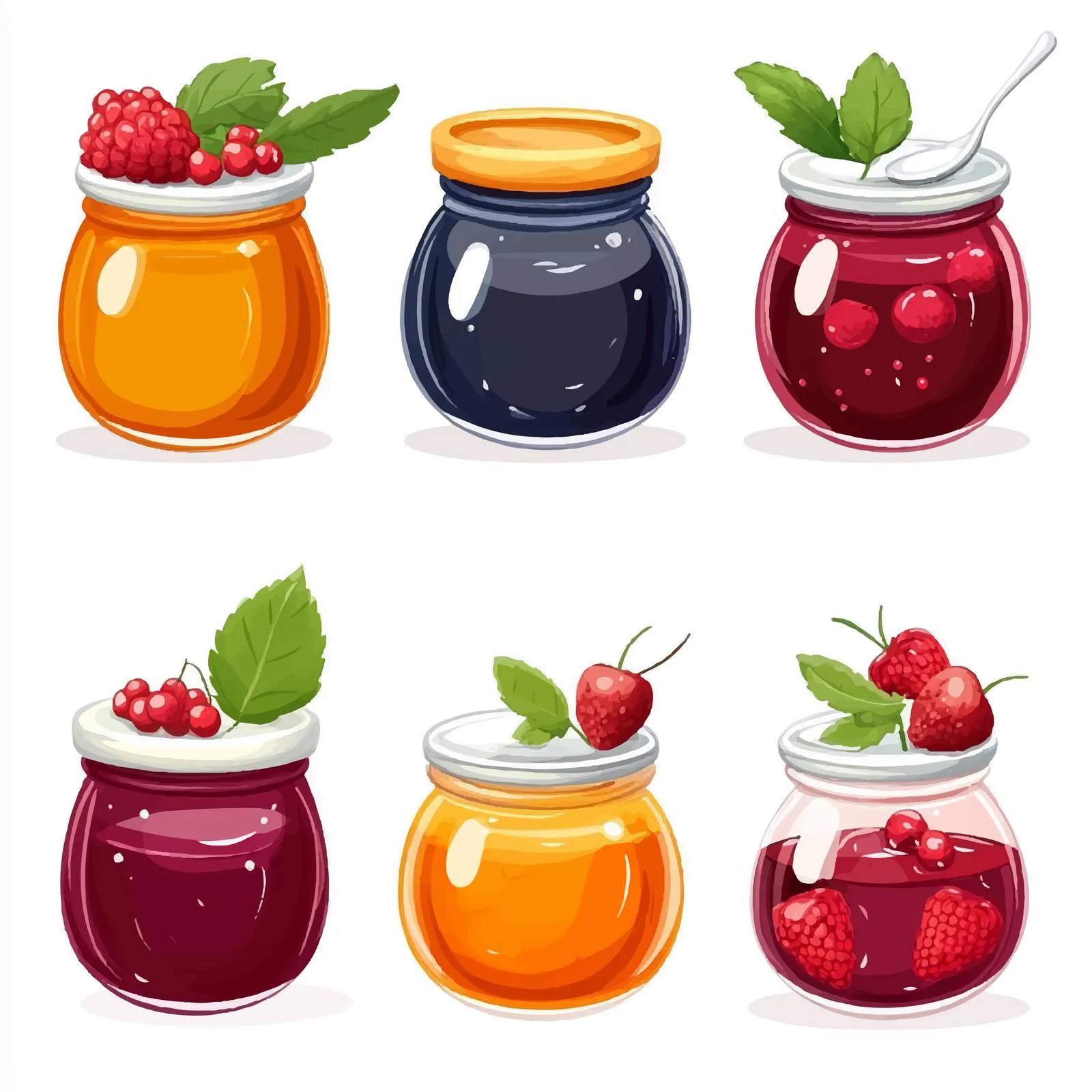 Natural Fruit and Berry Jam Collection — free download from Dotvec