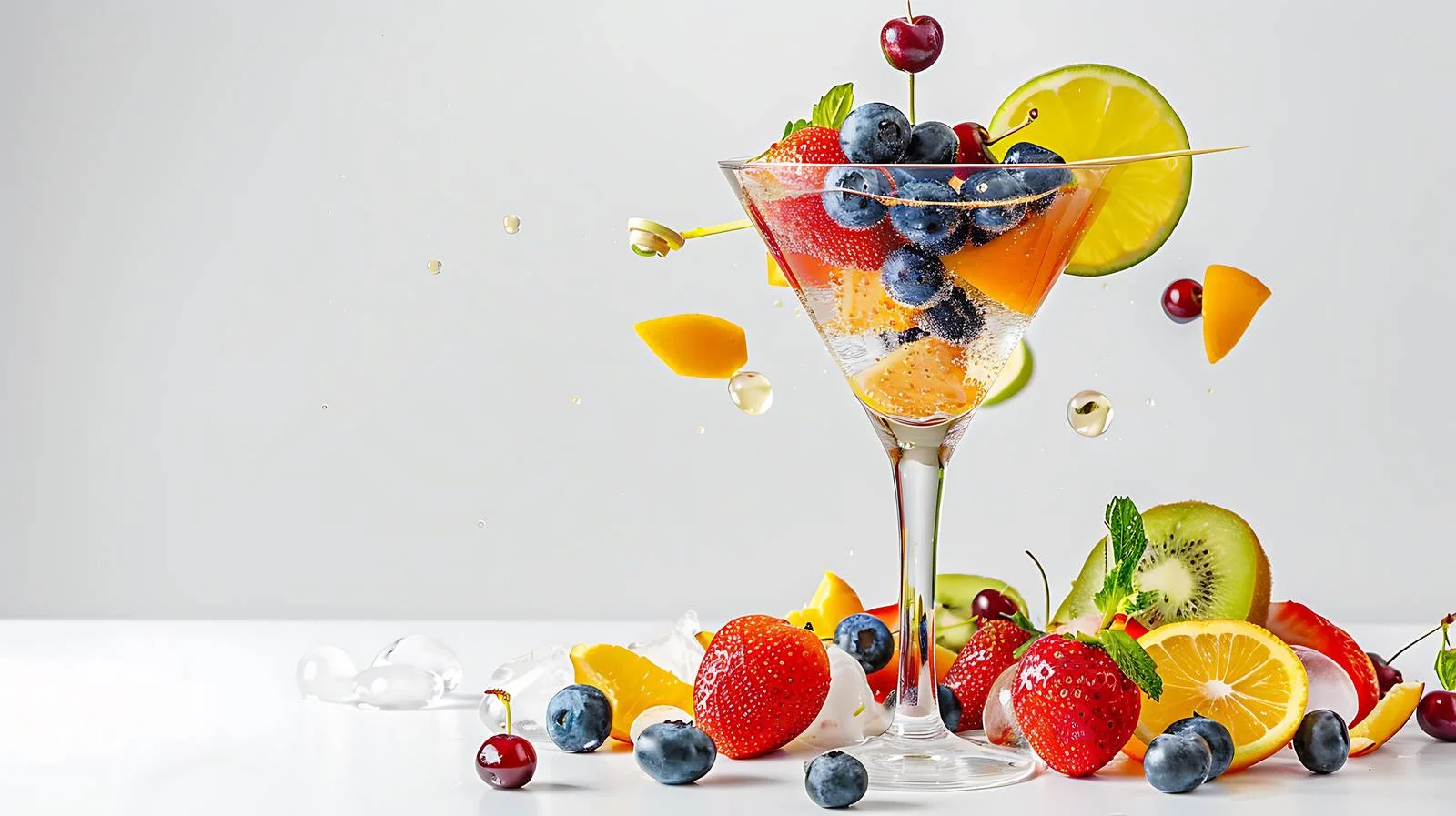 Exotic Fruit Cocktail Martini Display — free download from Dotvec