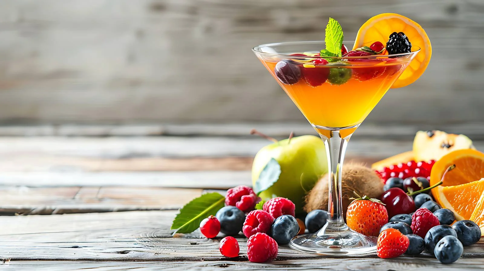 Elegant Fruit Cocktail Presentation — free download from Dotvec