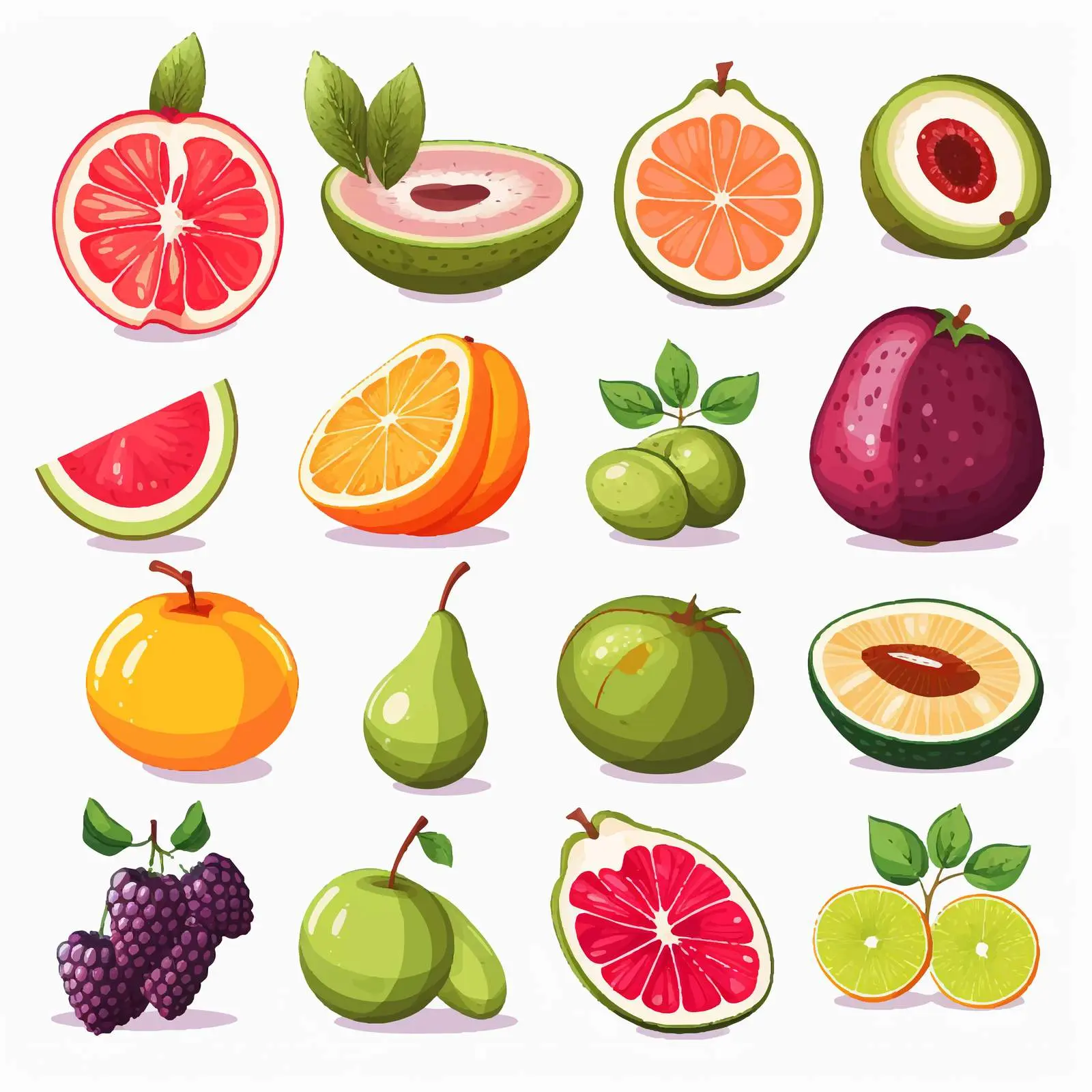 Colorful Fruit Illustration on White Background — free download from Dotvec