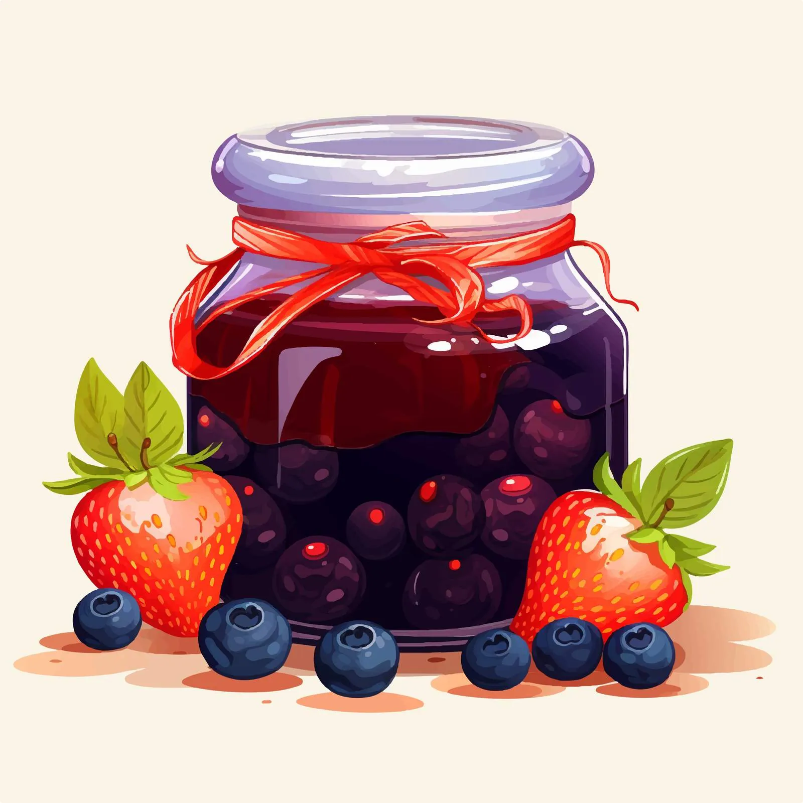 Sweet Berry Jam in Glass Jar — free download from Dotvec