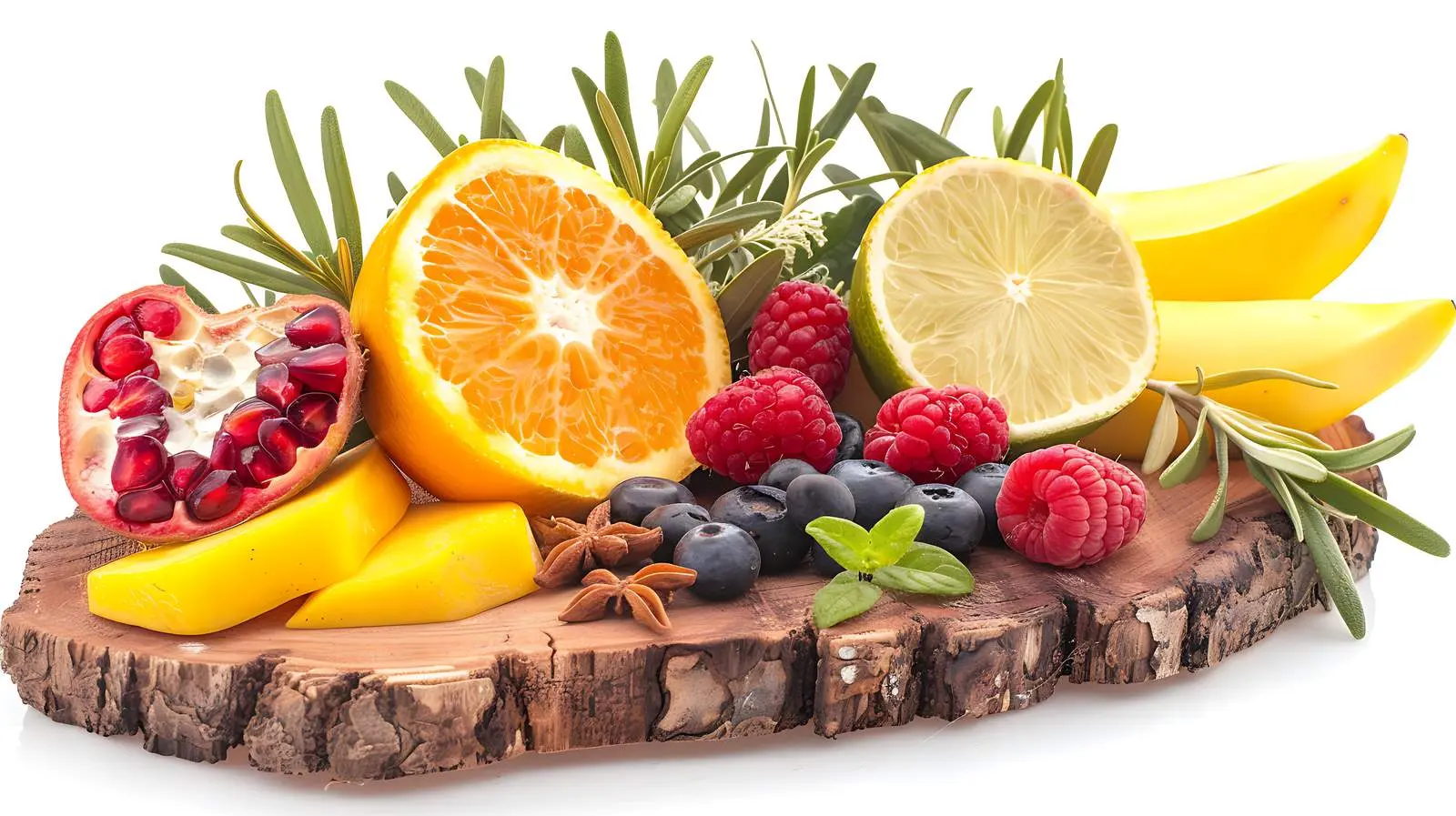 Organic Fruits on Wooden Surface — free download from Dotvec