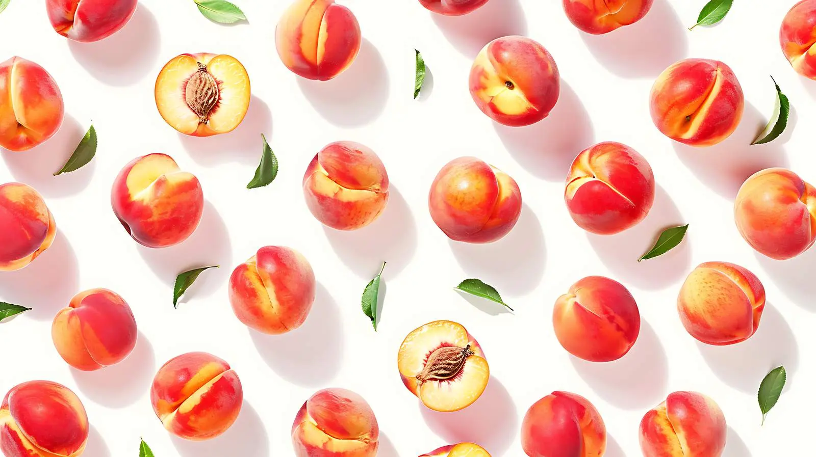 Fresh Peach Pattern on Pastel Green Background — free download from Dotvec