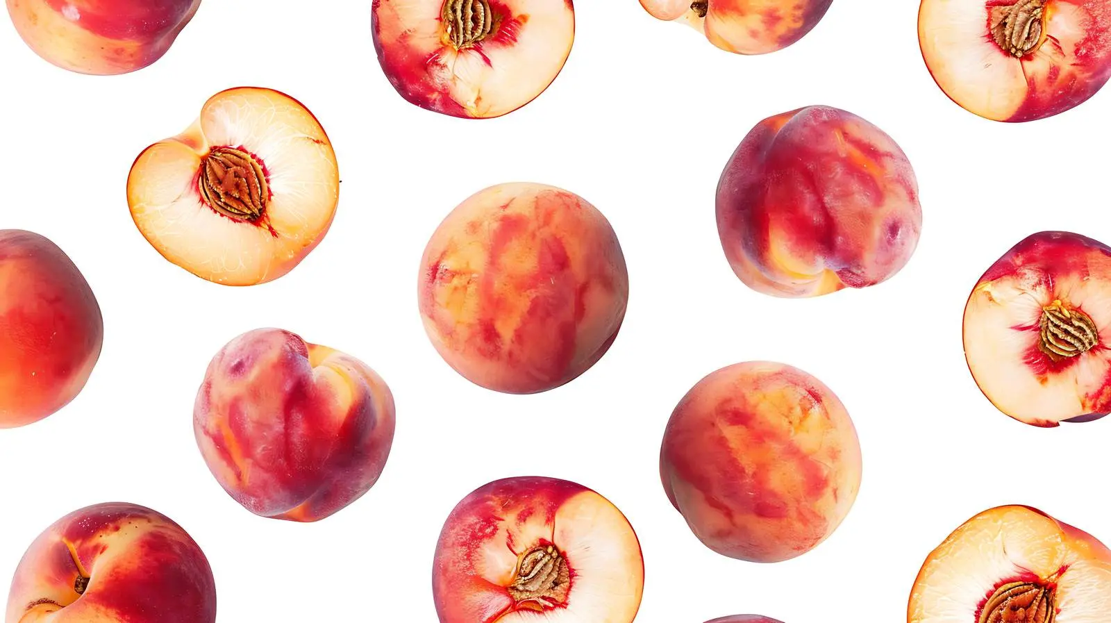 Fresh Peaches Pattern on Pastel Green Background — free download from Dotvec