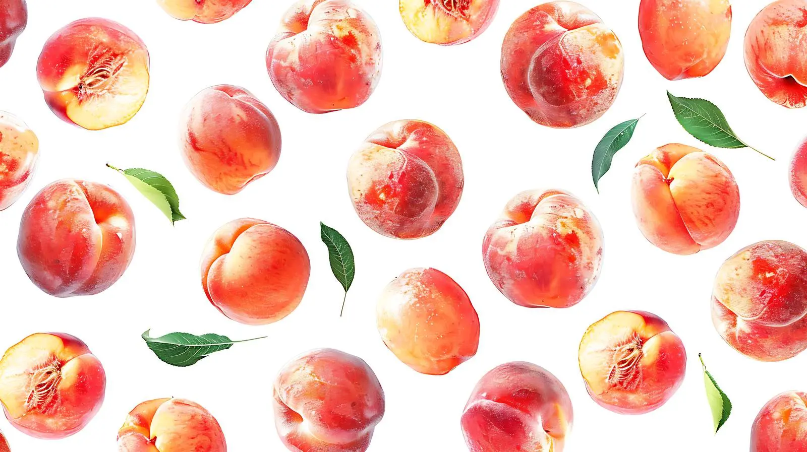 Fresh Peach Pattern on Pastel Green Background — free download from Dotvec