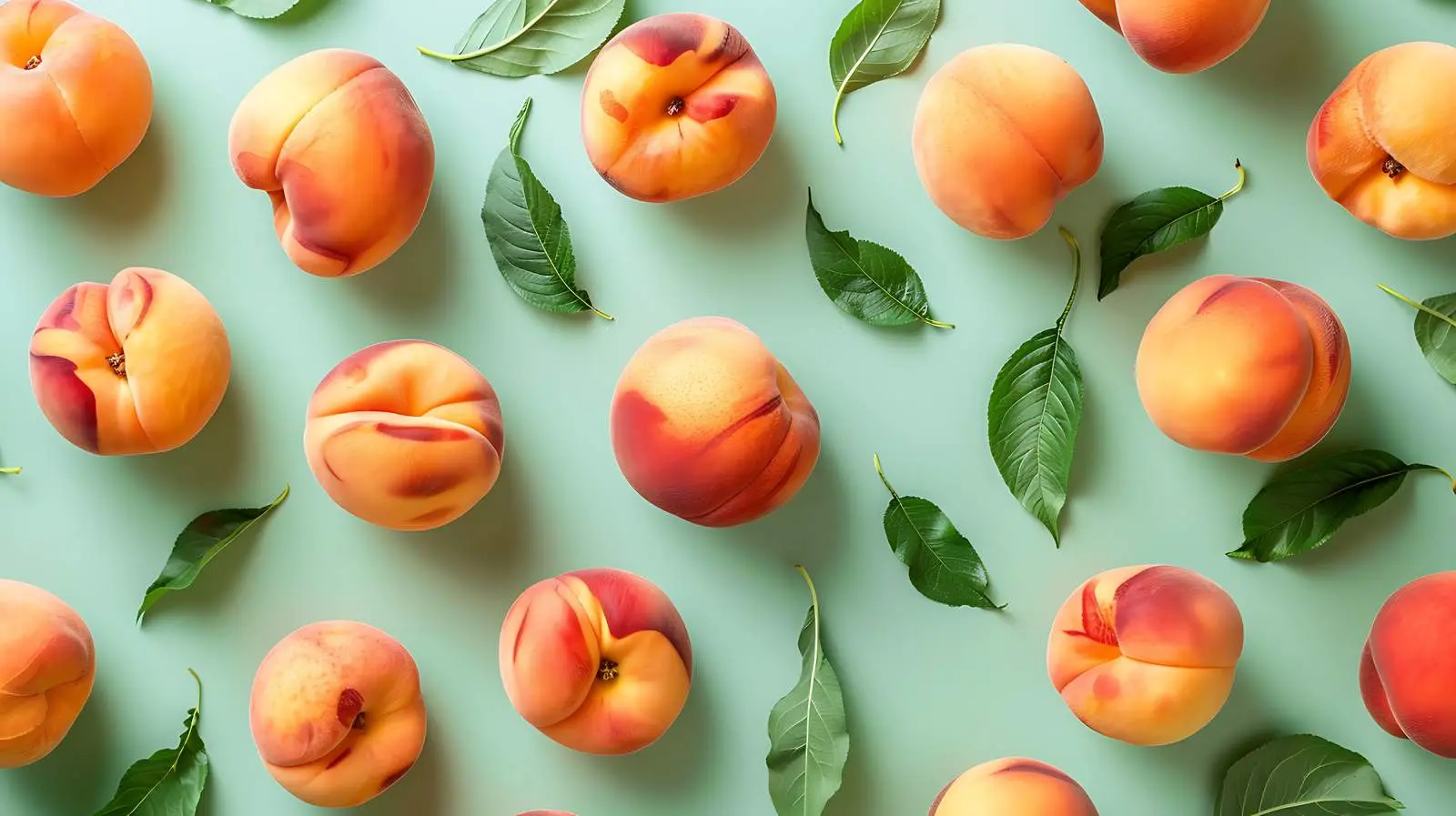 Fresh Peaches Pattern with Sunlight Shadows – free fresh fruits image from Dotvec