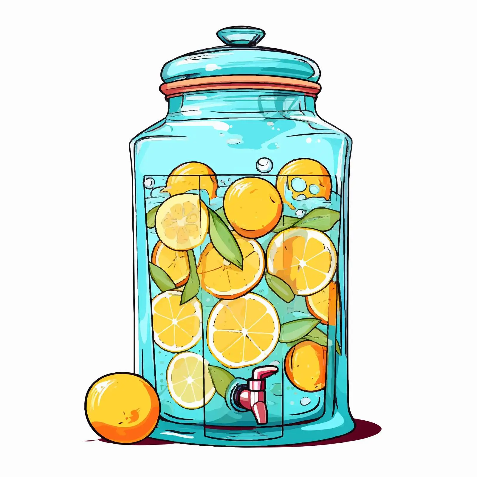 Refreshing Fruit Water Lemonade in Glass Jar — free download from Dotvec