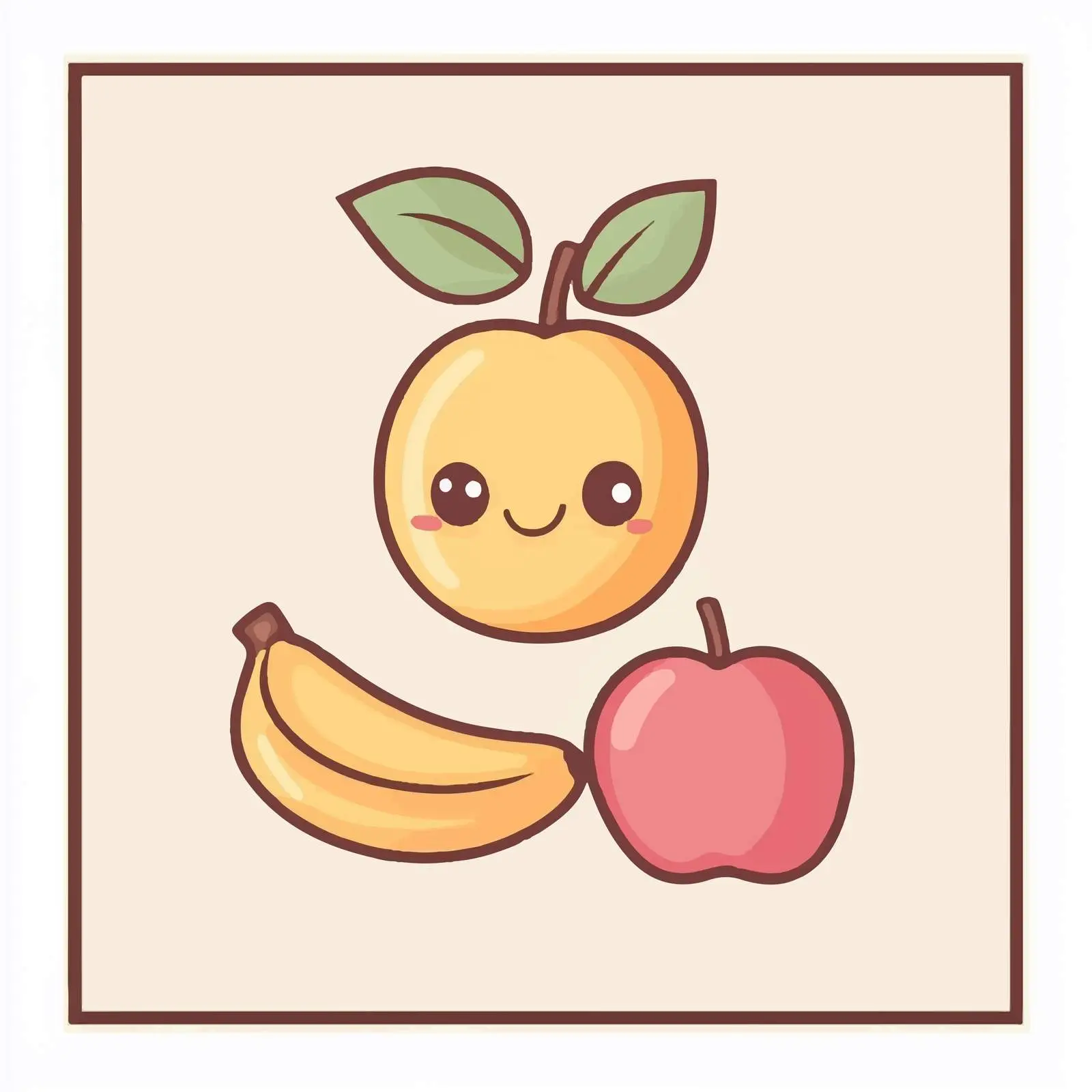 Kawaii Cartoon Fruits with Fun Faces — free download from Dotvec