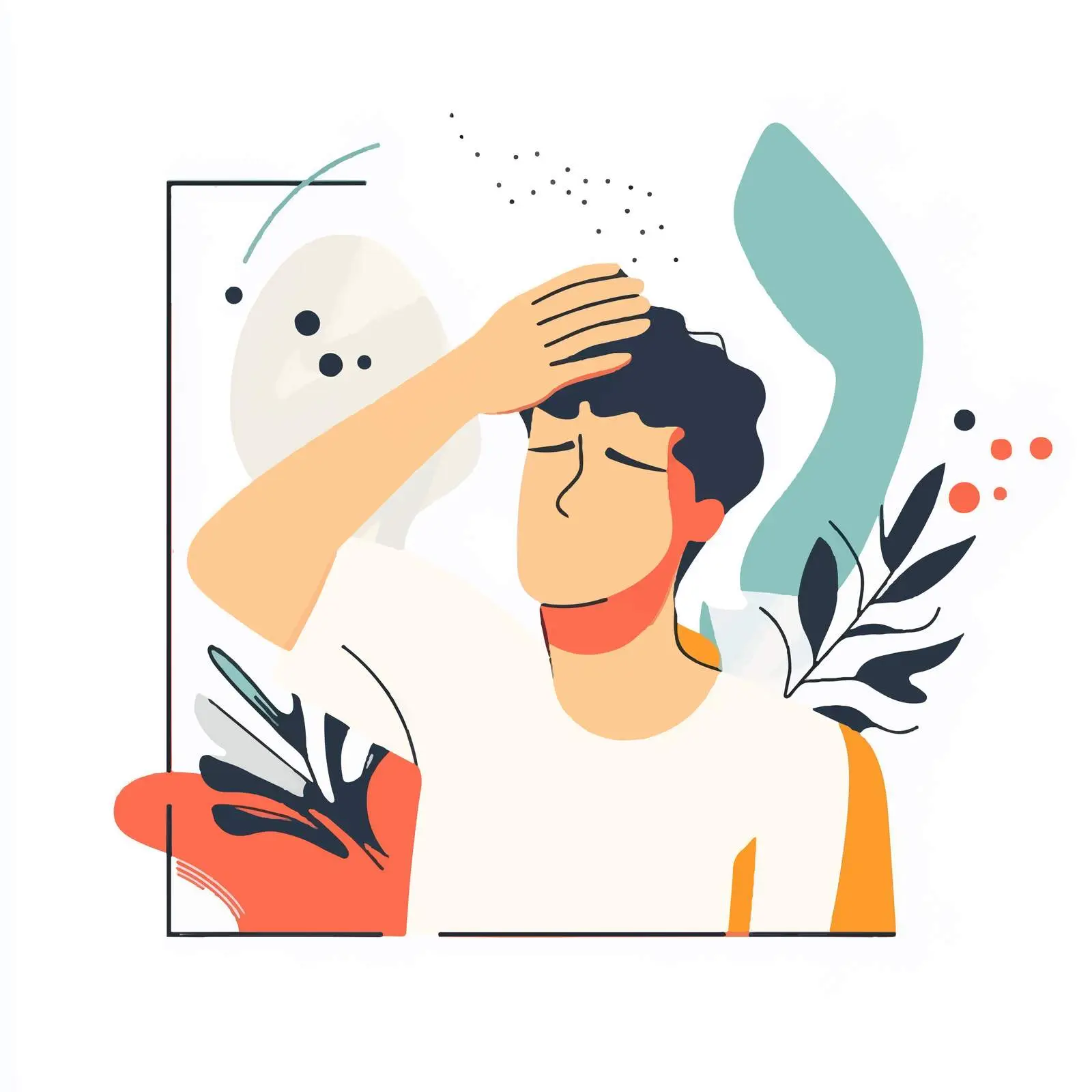 Frustrated Man Holding Hand on Head Vector — free download from Dotvec