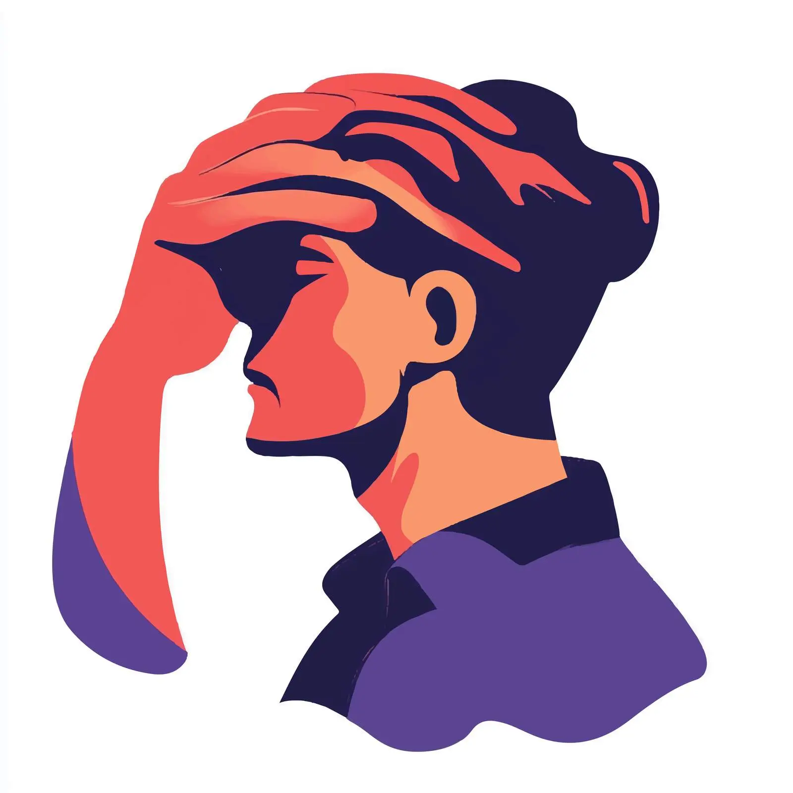 Frustrated Man with Head in Hands Vector — free download from Dotvec