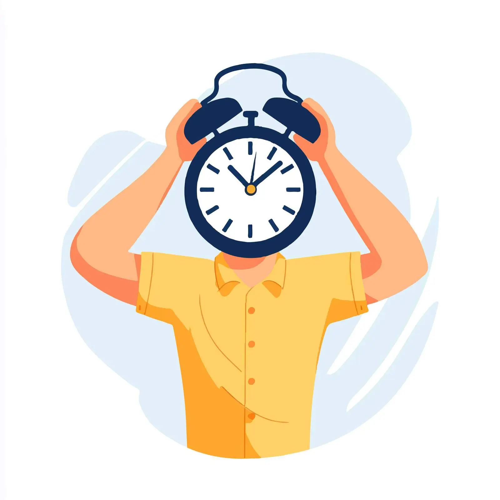 Worried Young Man Holding Clock — free download from Dotvec