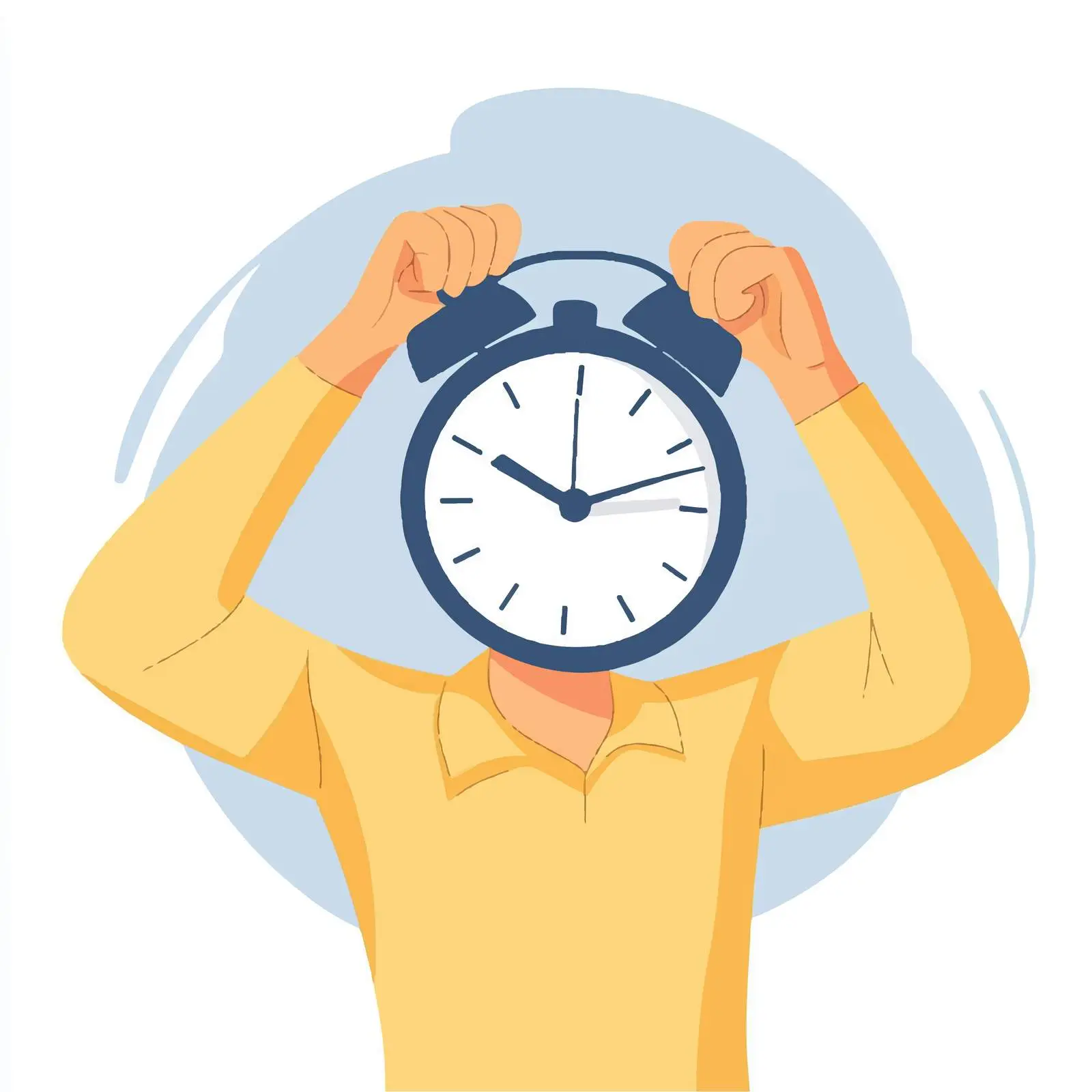 Frustrated Young Man Holding Clock Worried About Time — free download from Dotvec