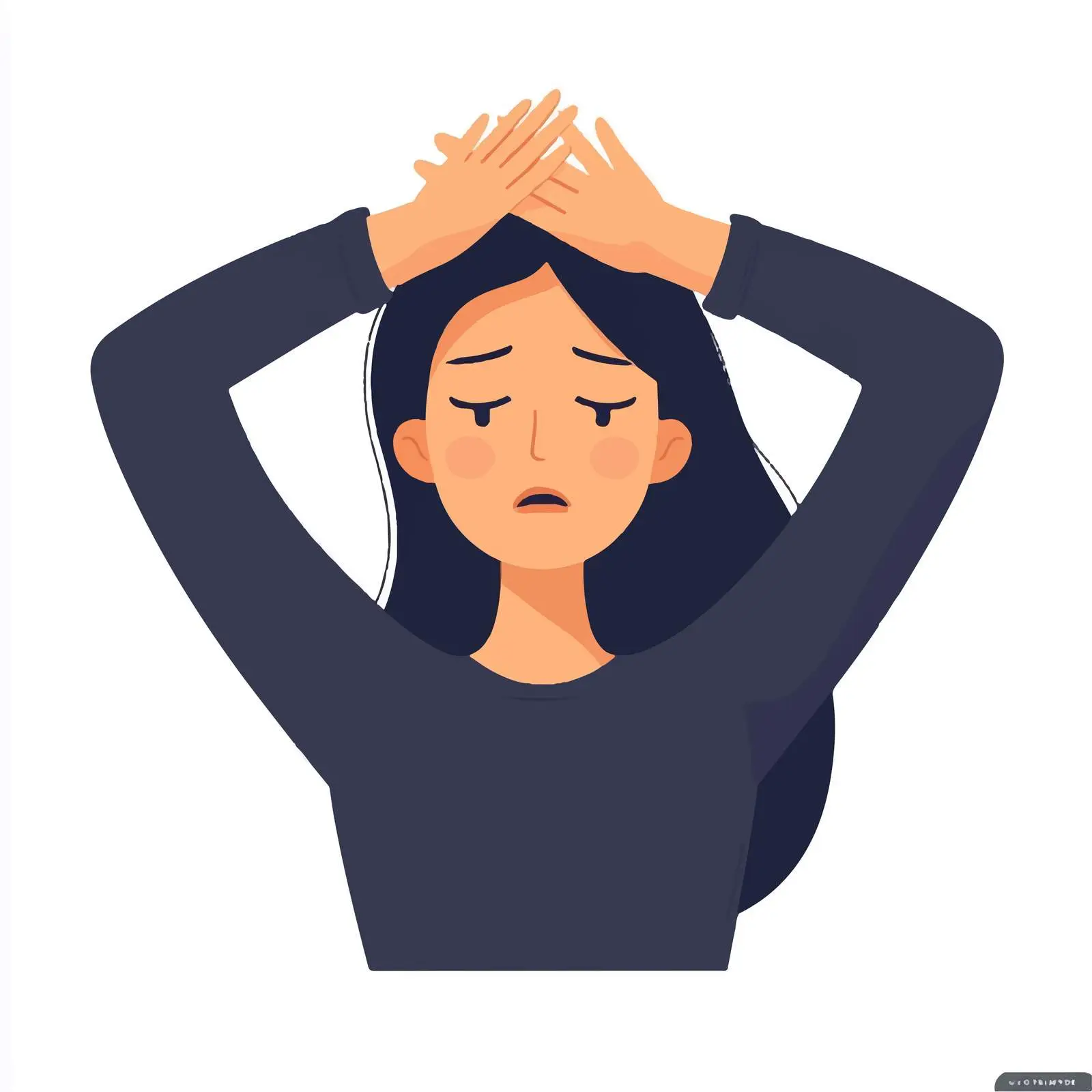Frustrated Young Woman Vector Illustration — free download from Dotvec