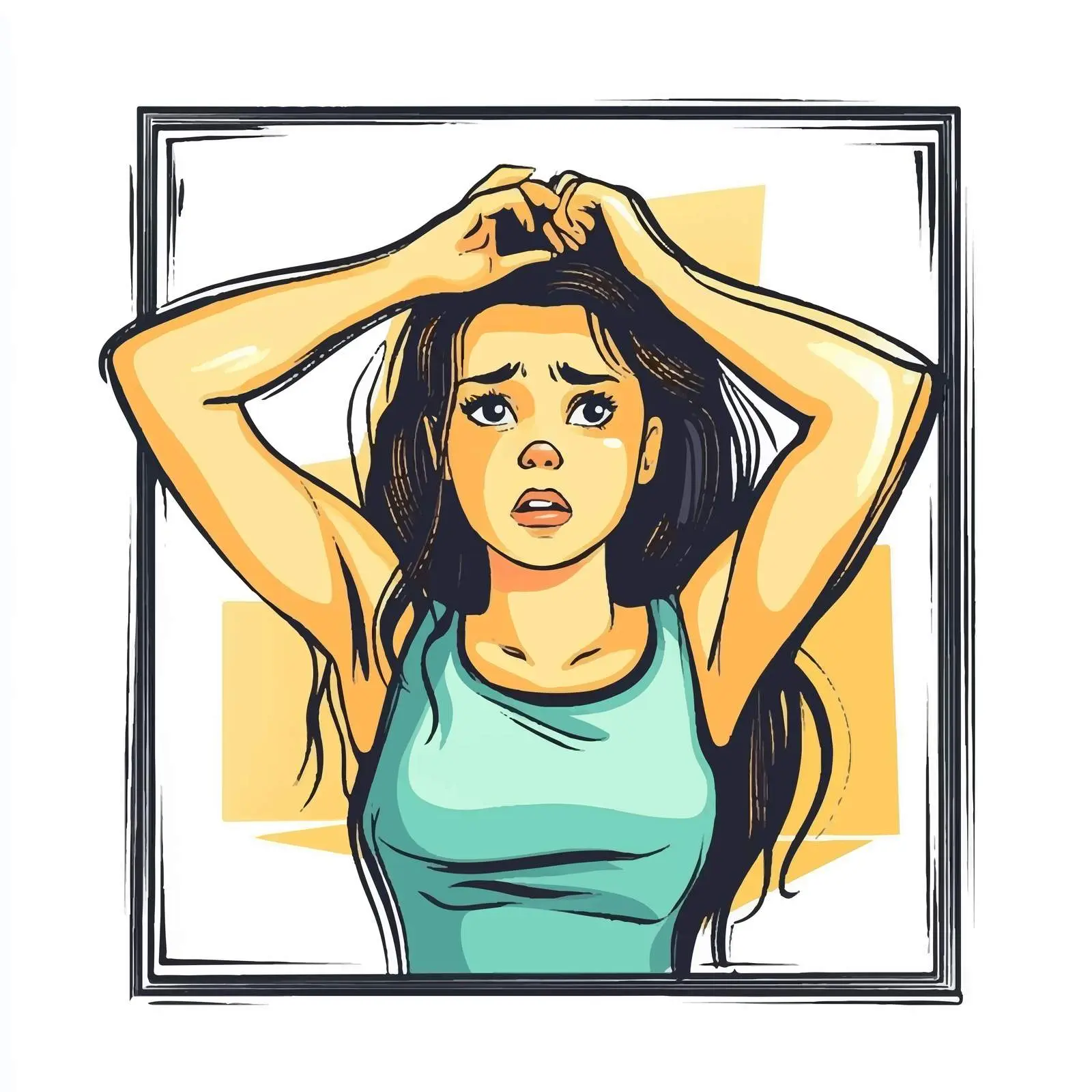 Frustrated Young Woman Vector Illustration – free youthful expression image from Dotvec