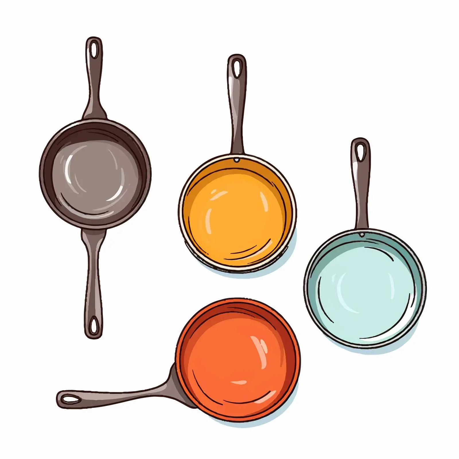 Line Art Frying Pan Vector Illustration – free culinary tool image from Dotvec