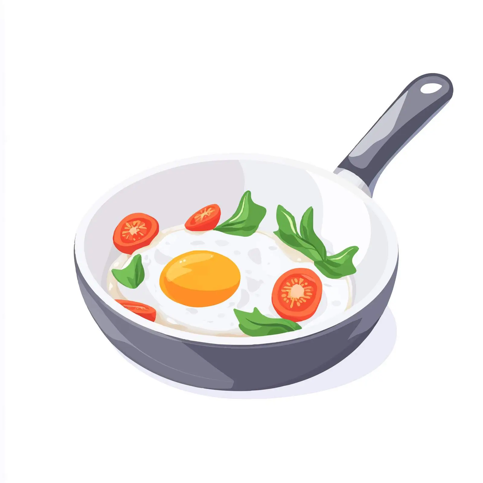 Frying Pan with Fried Egg Vector Design – free vector cooking image from Dotvec