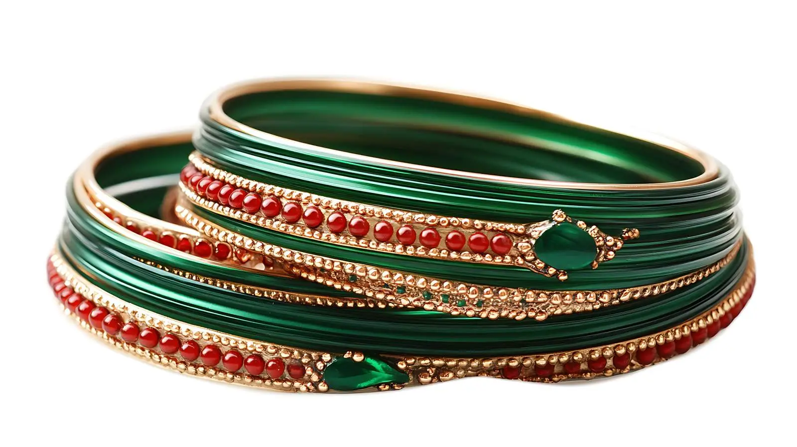 Elegant Green and Red Bangles Display — free download from Dotvec