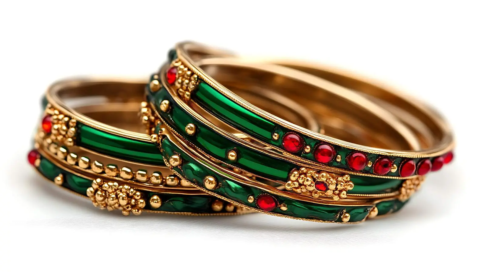Elegant Green and Red Bangles Display — free download from Dotvec