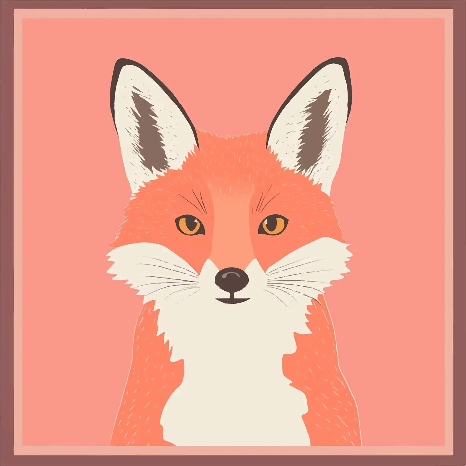 Fuchsbaby Flat Vector Illustration in Frame — free download from Dotvec