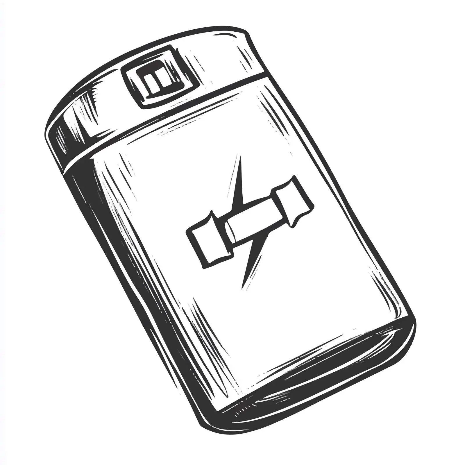 Cartoon Black Battery Symbol Vector Illustration — free download from Dotvec