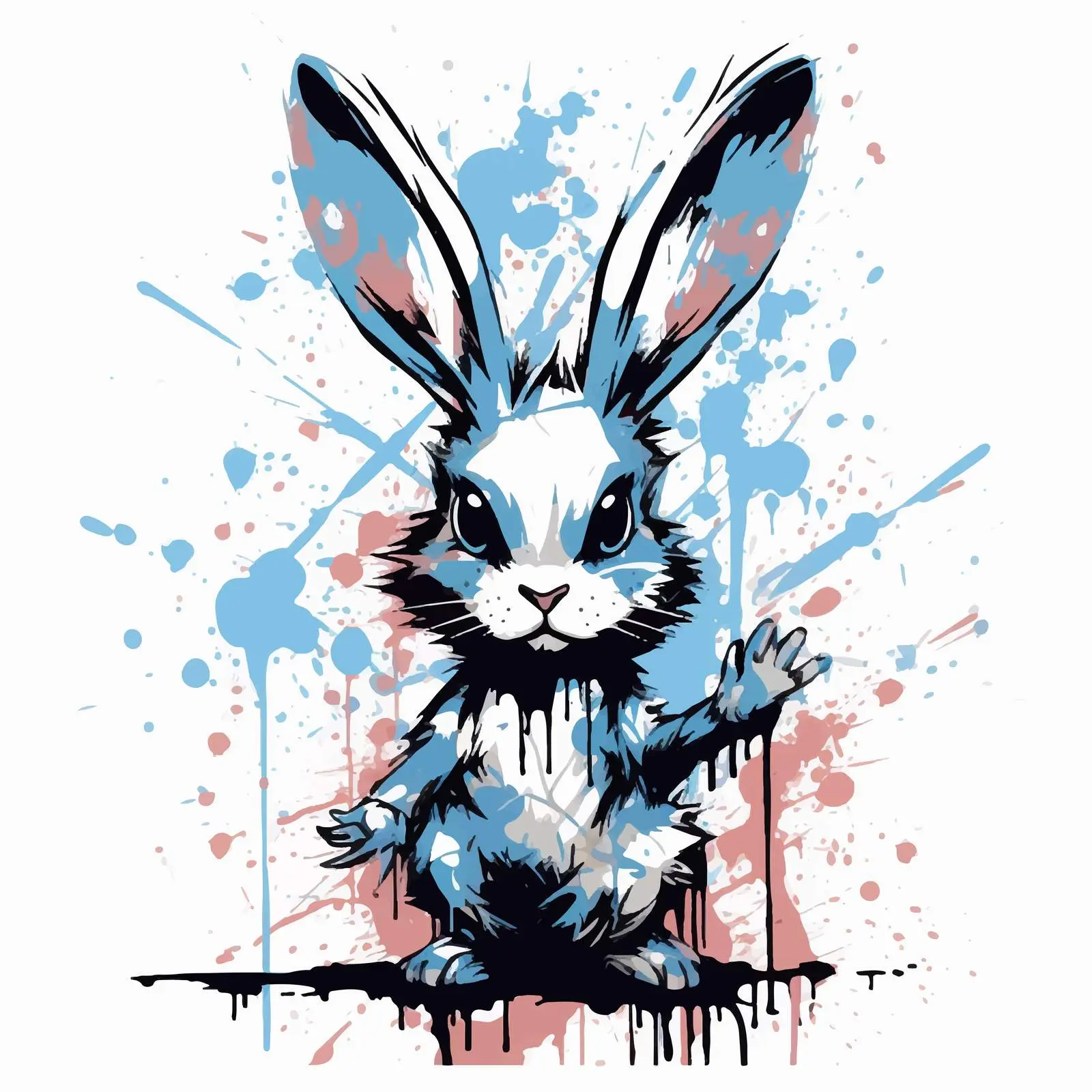 Full Length Graphic Bunny Illustration on Canvas — free download from Dotvec