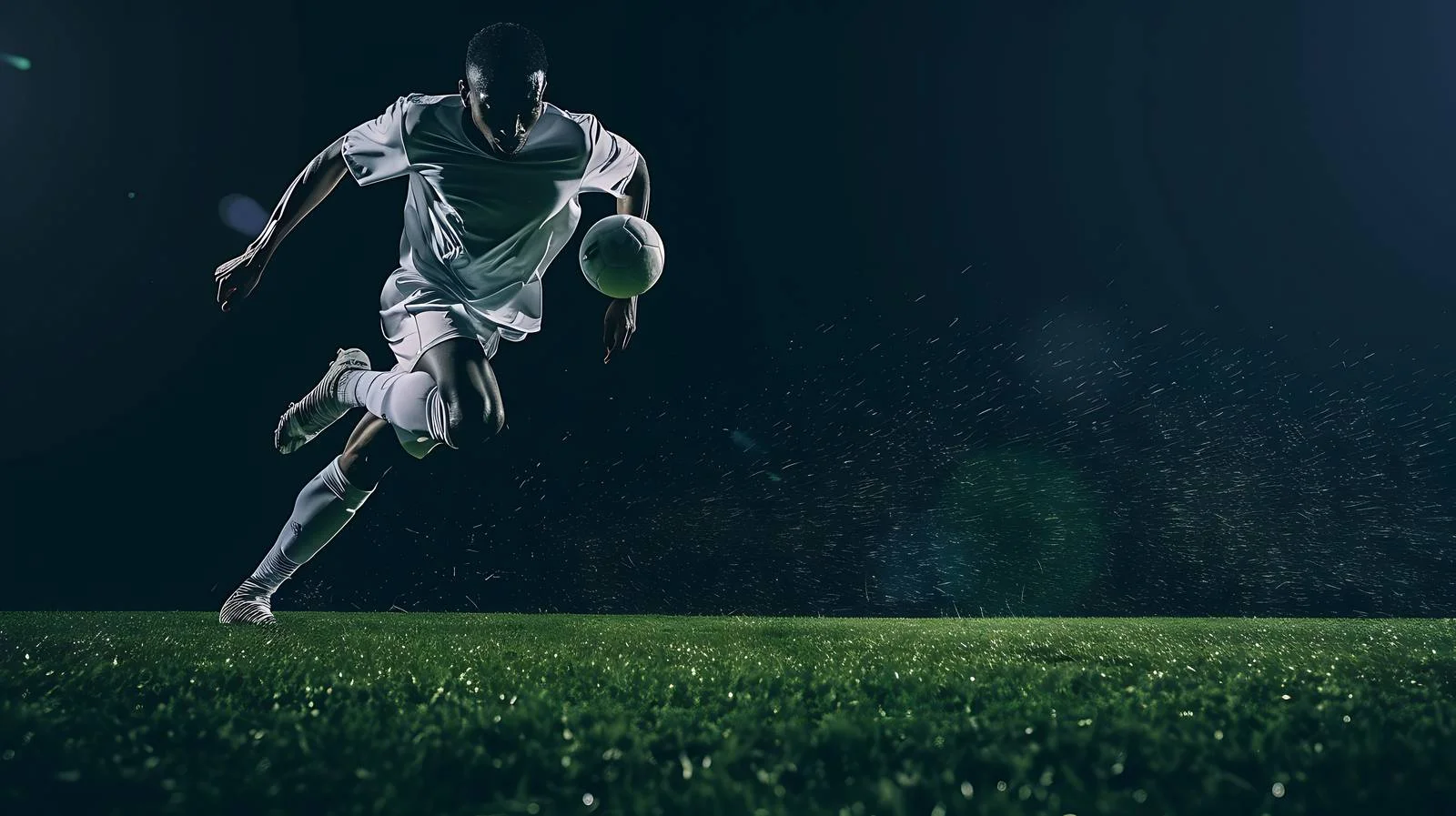 Dynamic football player sprinting on field — free download from Dotvec