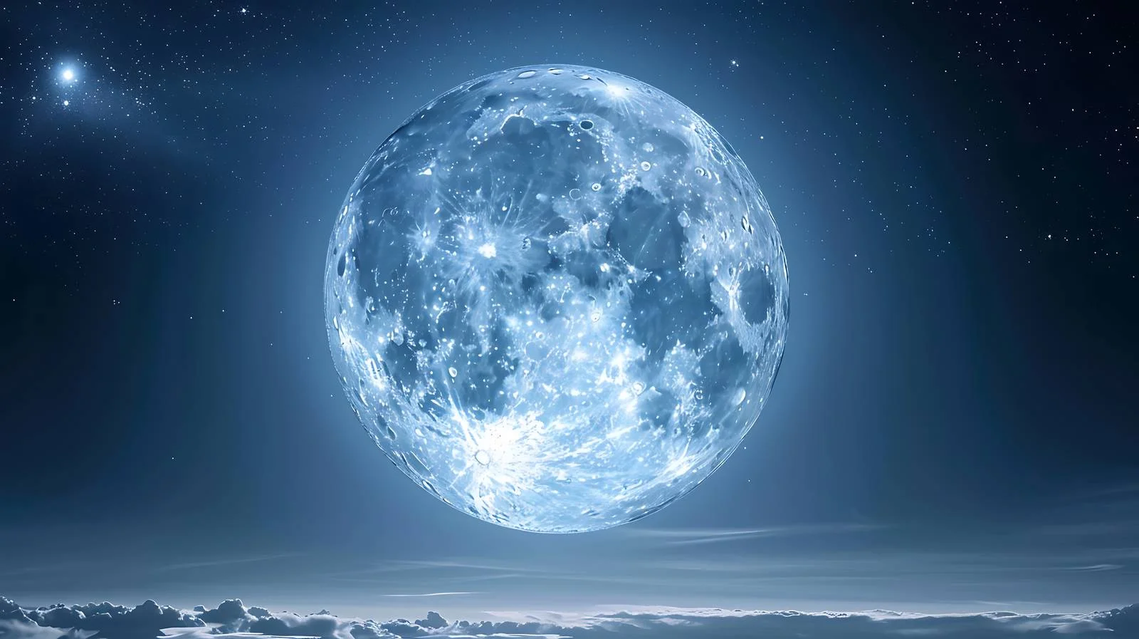 Luminous full moon on white night sky — free download from Dotvec