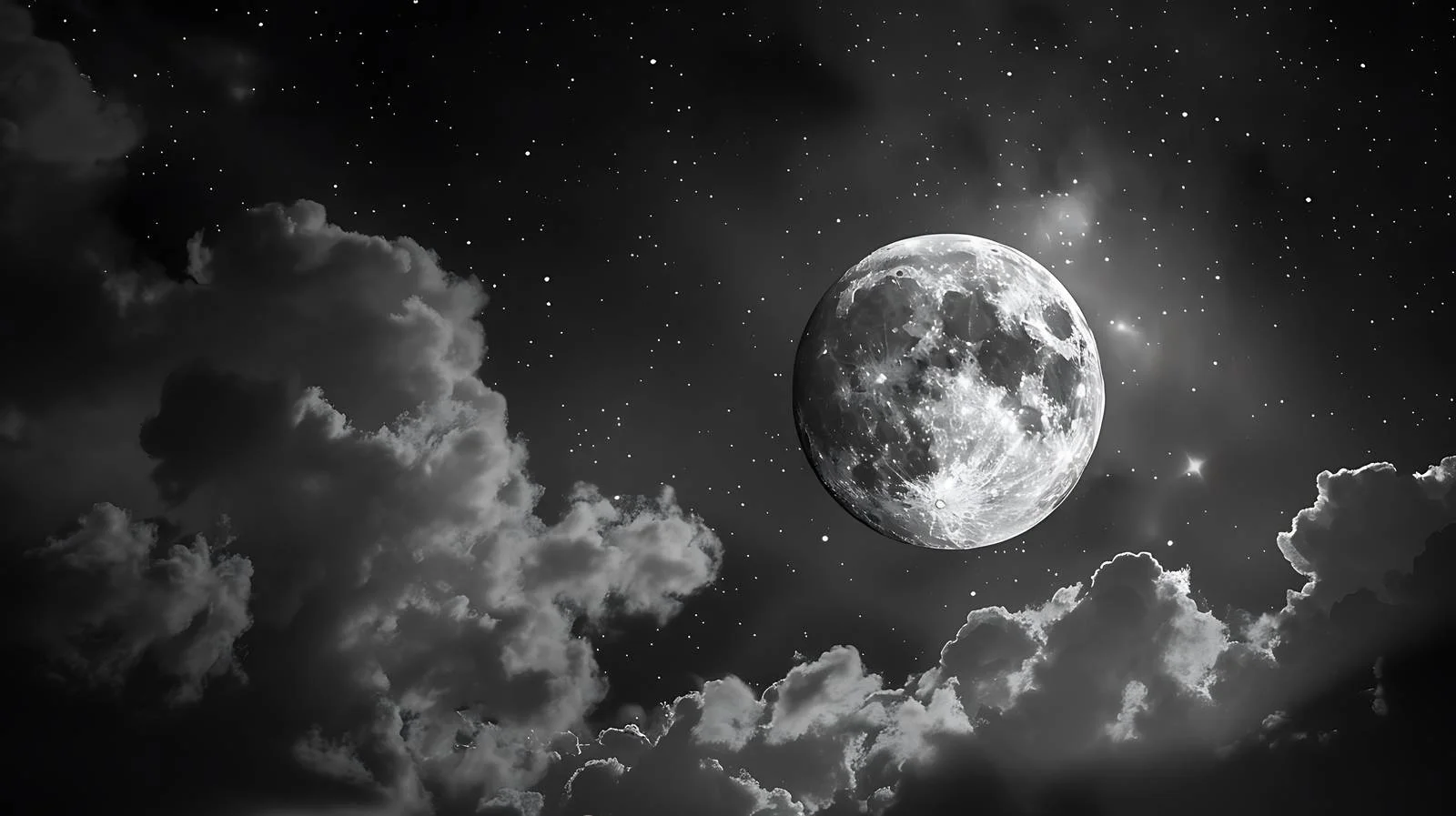 Luminous full moon night sky view — free download from Dotvec