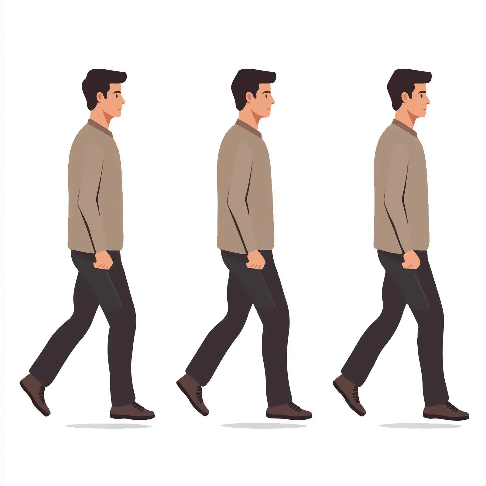 Man Walking Cycle Animation Vector — free download from Dotvec