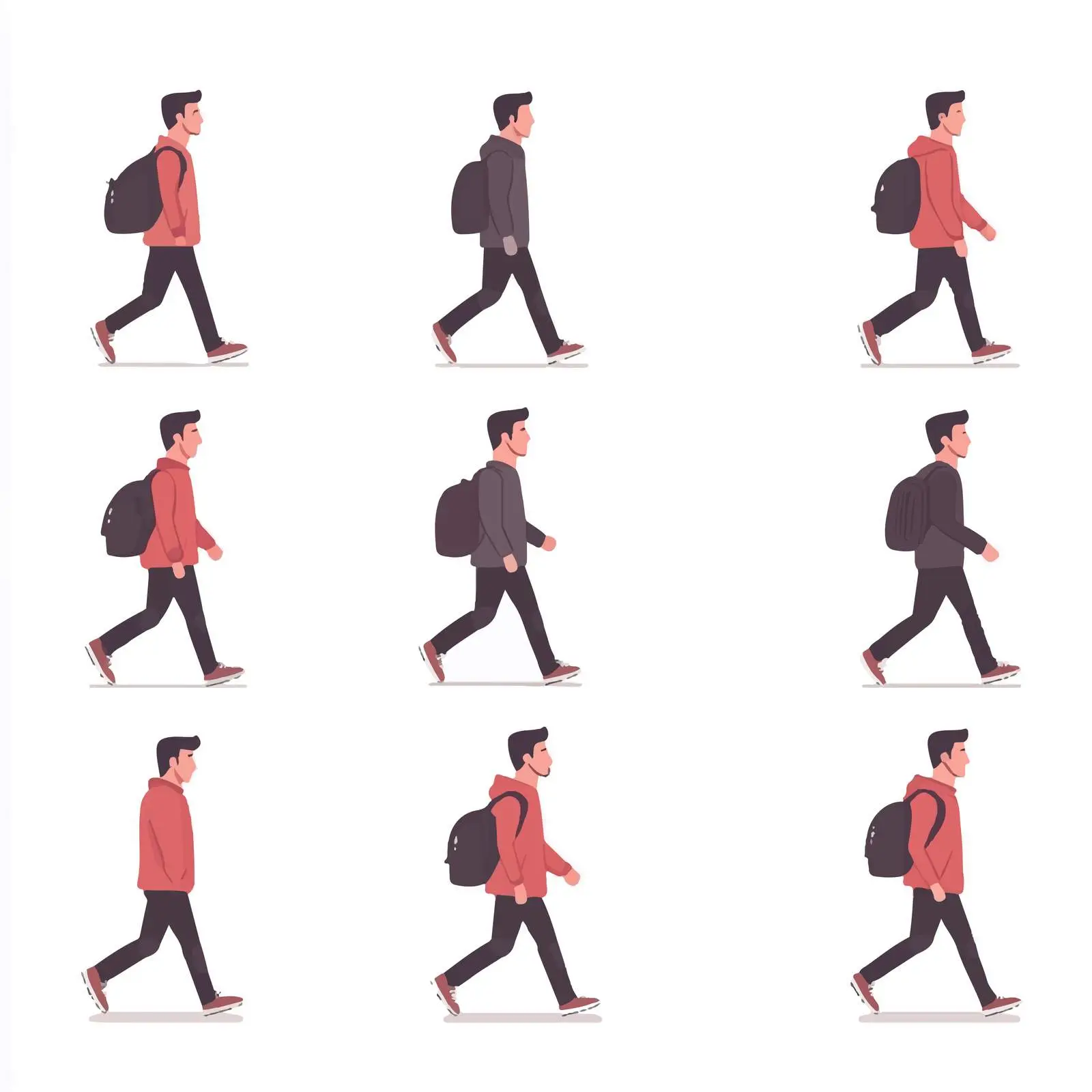 Man Walking Cycle Animation Sequence — free download from Dotvec