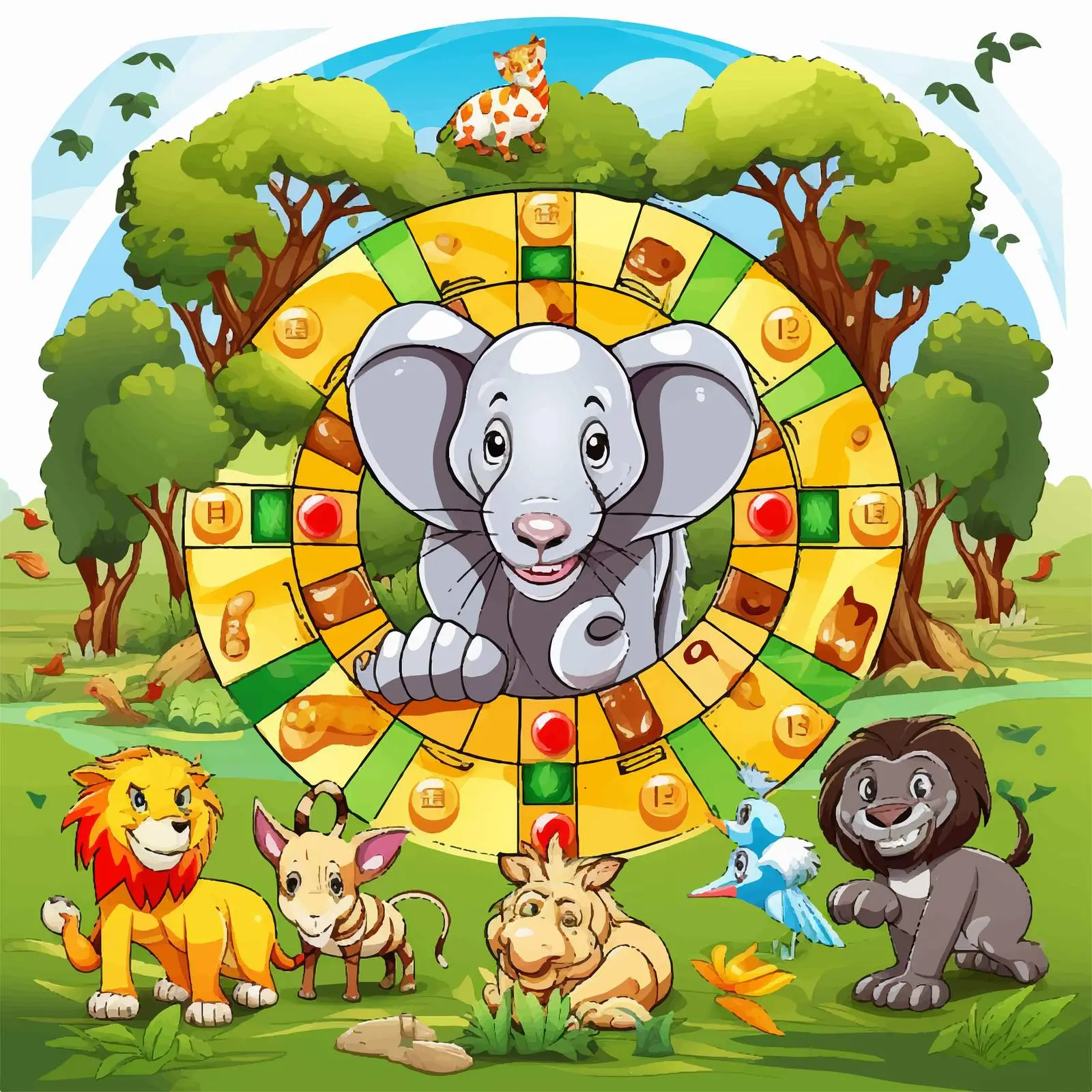 Fun Animal Board Game Template Illustration — free download from Dotvec