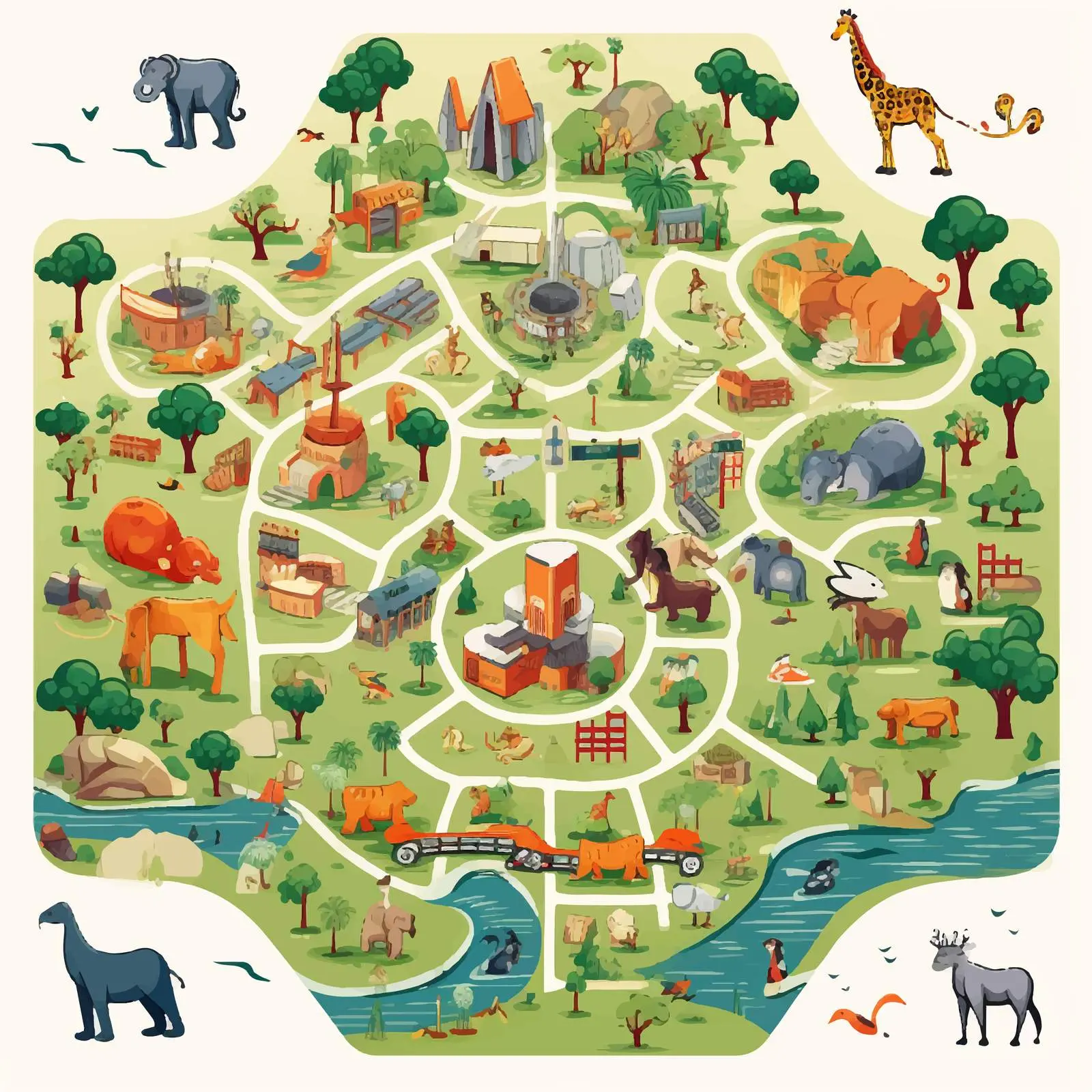 Zoo-Themed Fun Board Game Vector Illustration — free download from Dotvec
