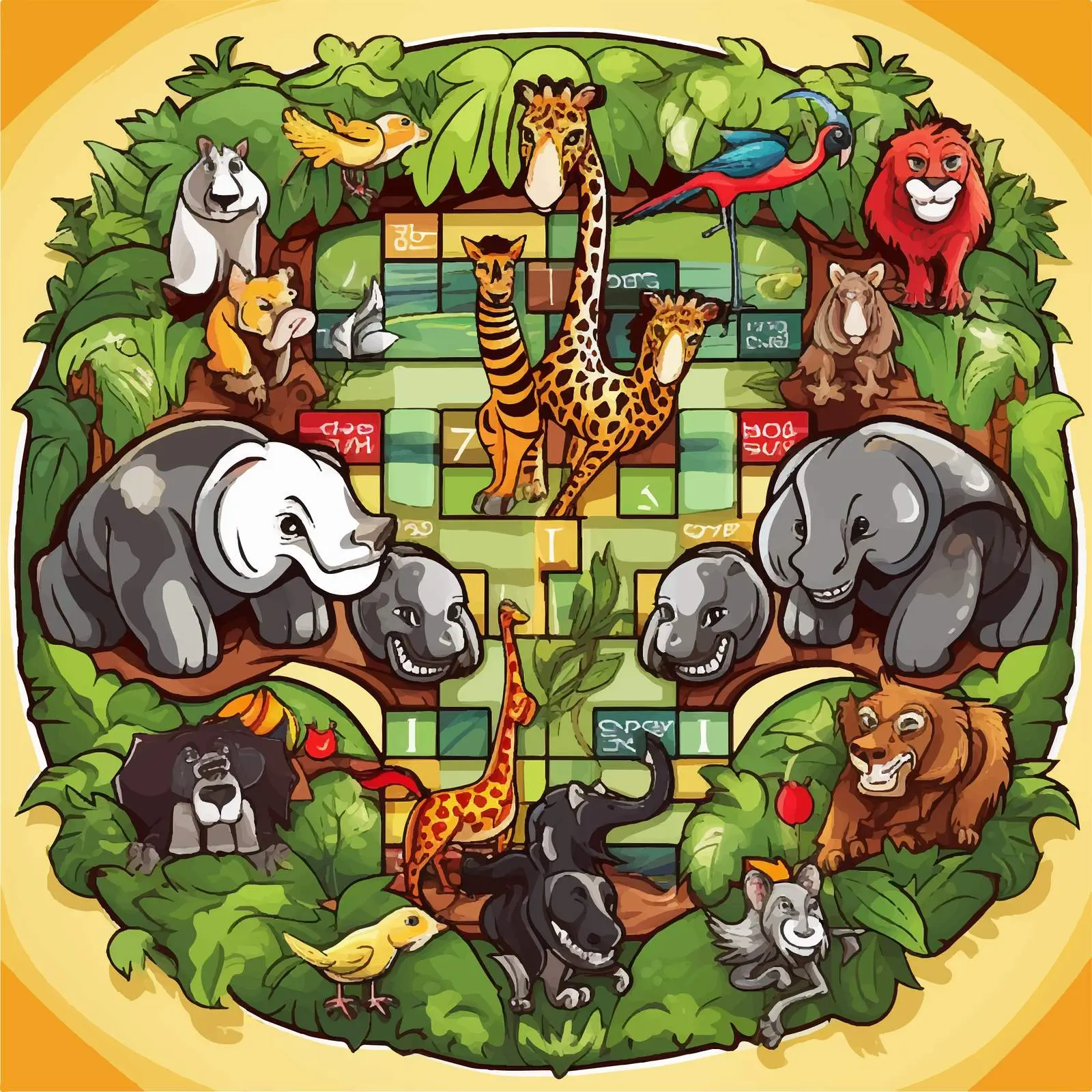 Zoo Theme Fun Board Game Vector Illustration — free download from Dotvec