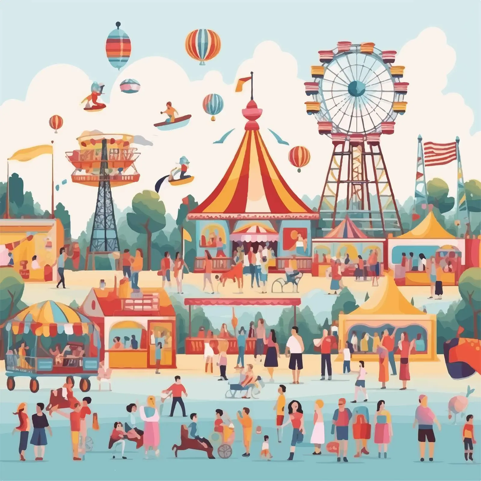 Colorful Fun Fair Vector Poster Design — free download from Dotvec