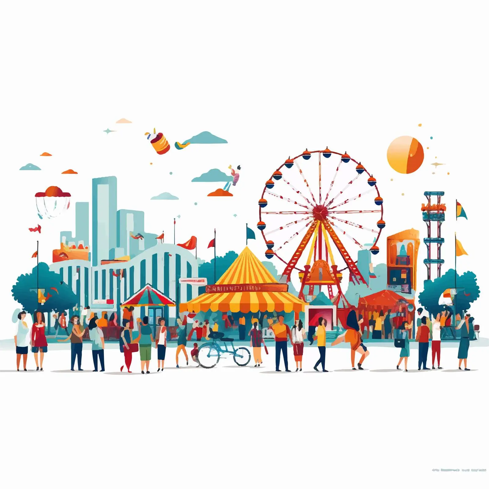 Colorful Fun Fair Poster in Cartoon Style — free download from Dotvec